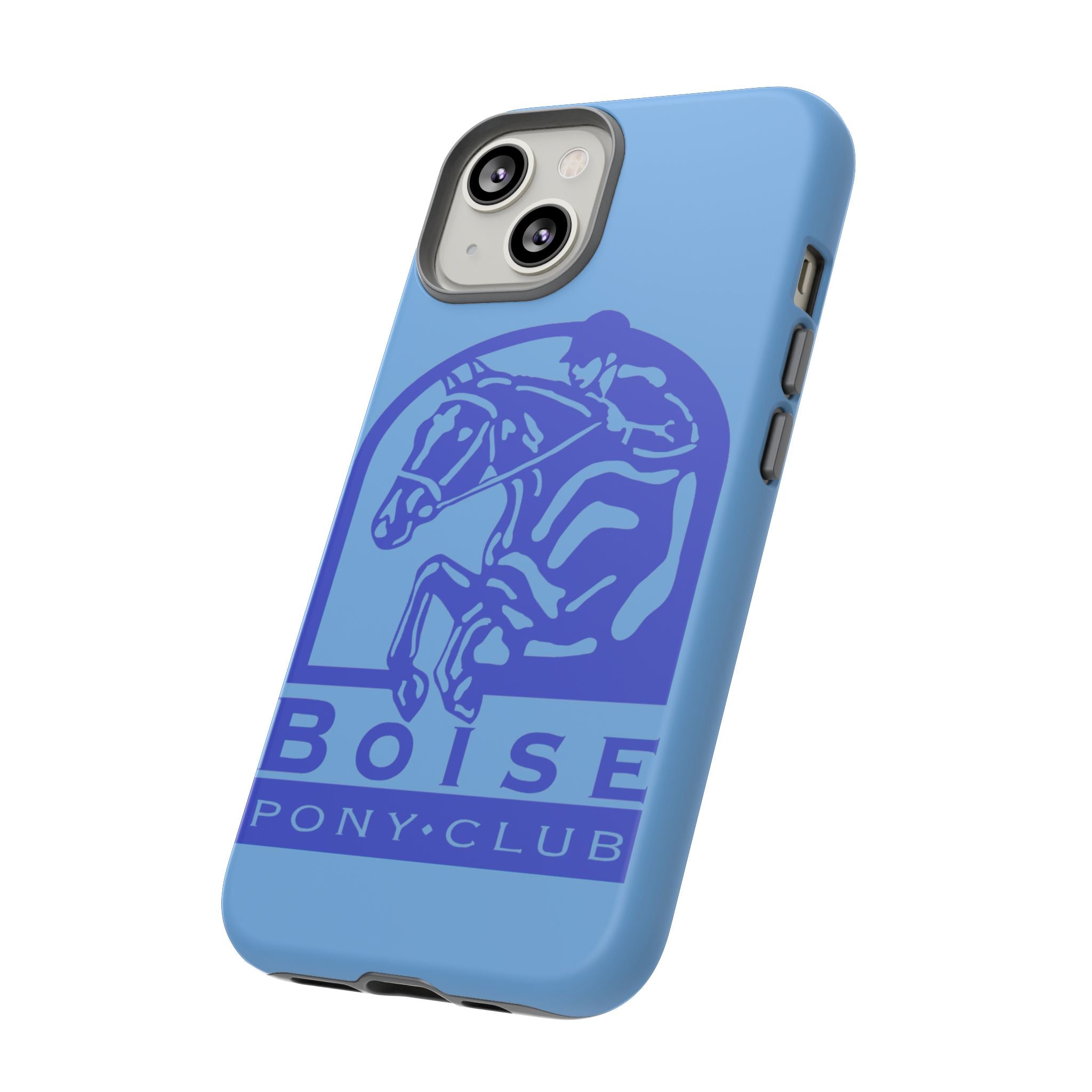 Durable iPhone case with Boise Pony Club logo iPhone 16, 15 and 14 models.