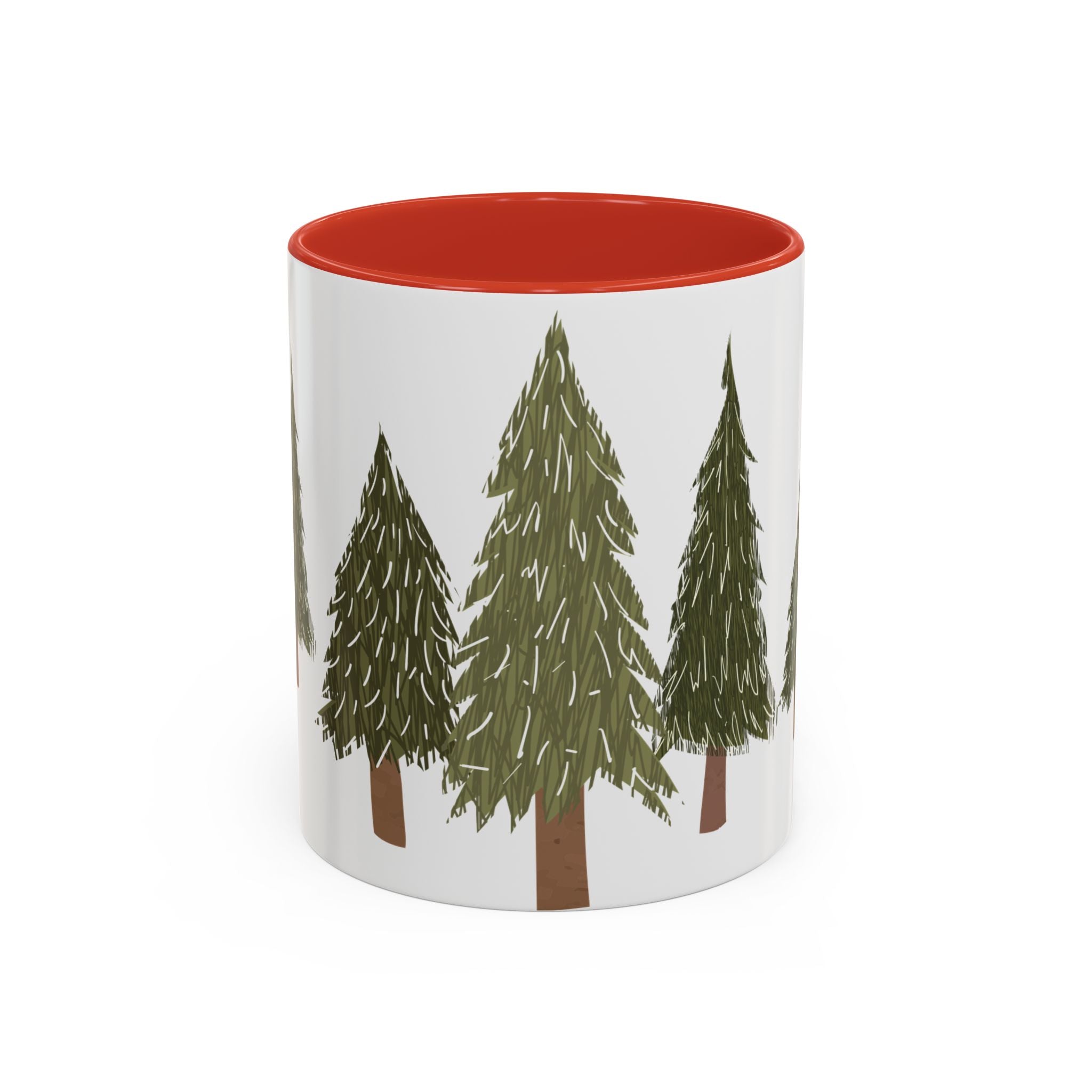 Christmas holiday trees with colorful Accents, Coffee  Mug (11, 15oz)