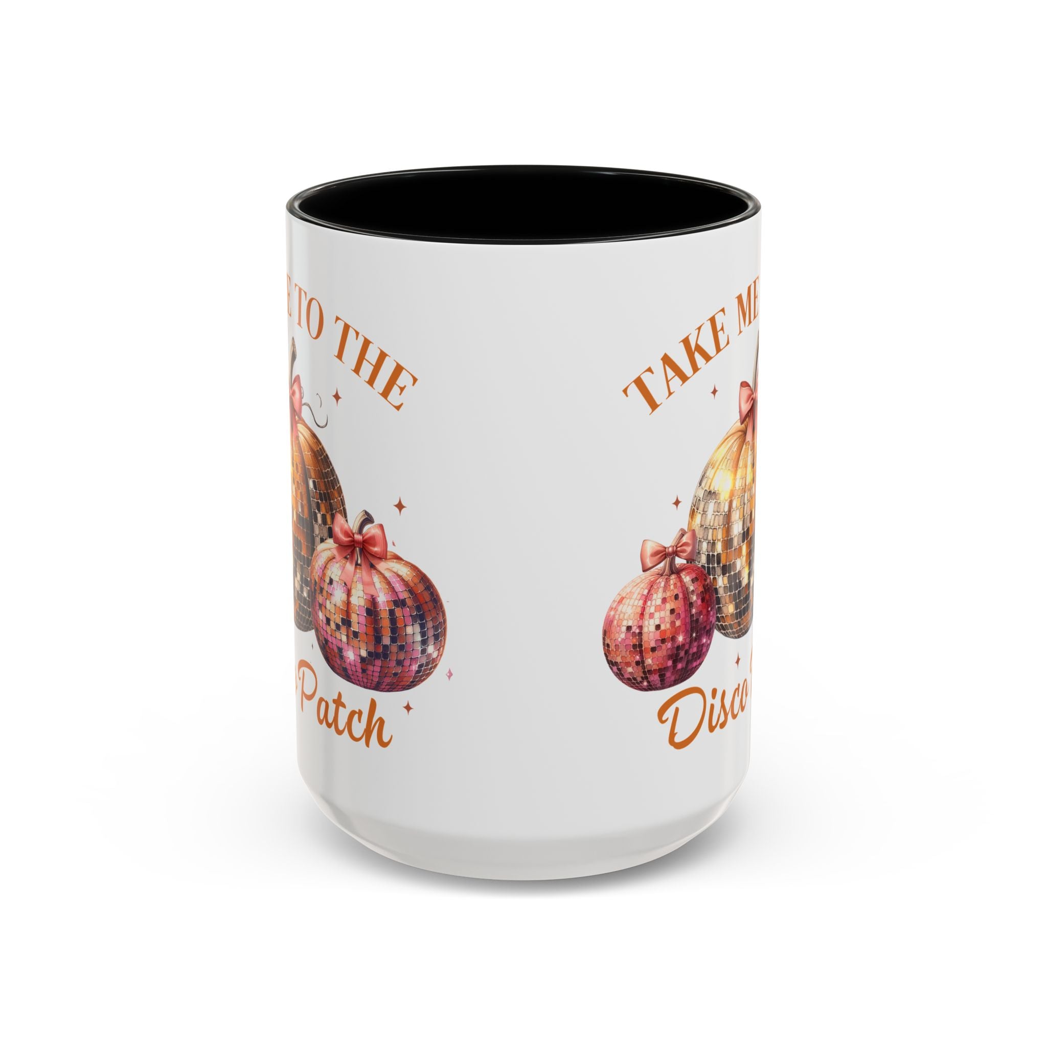 Pumpkin  Disco  Patch Accent Ceramic Coffee Mug (11, 15oz) in 2 colors