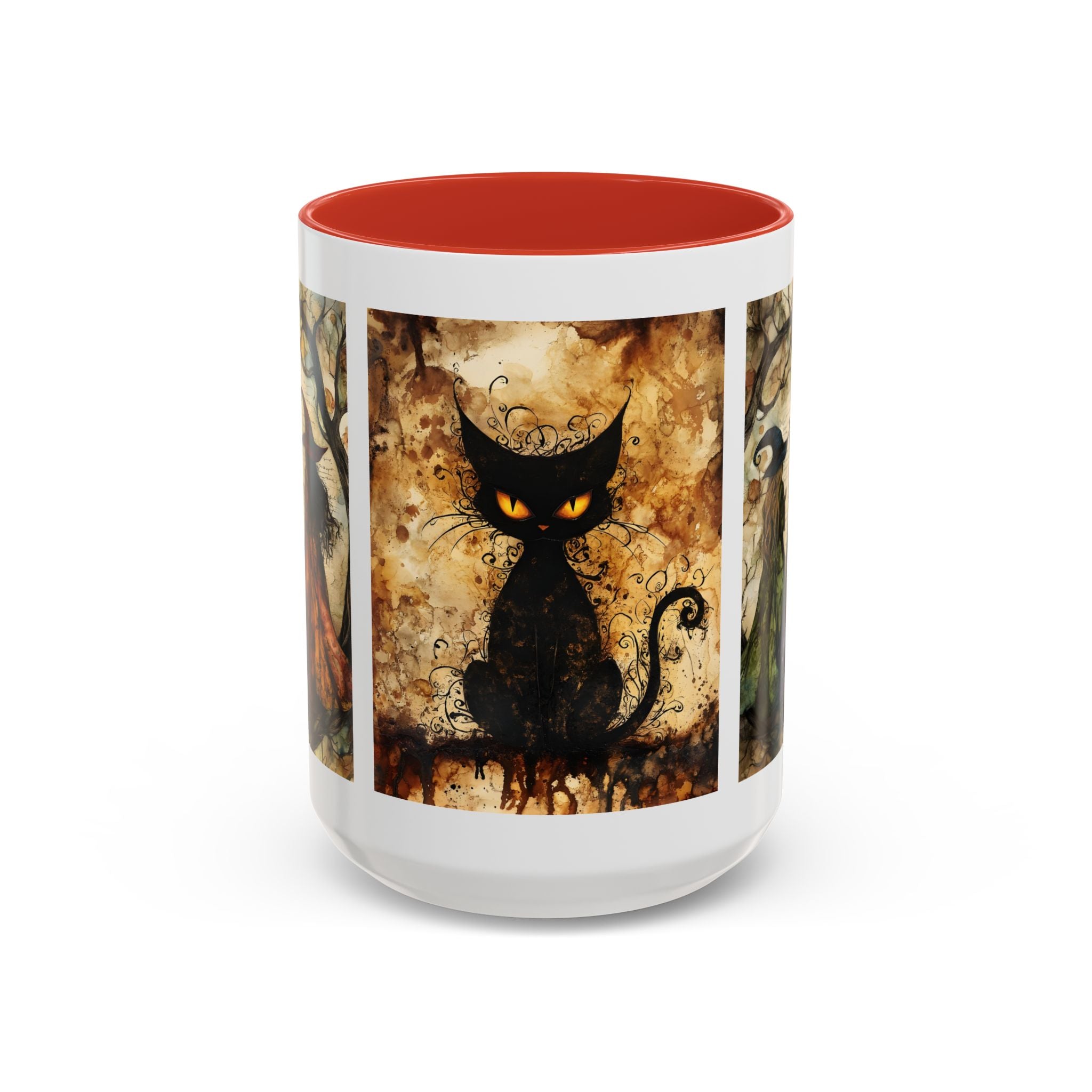 Witches & Black Cat Accent Ceramic Coffee Mug (11, 15oz)