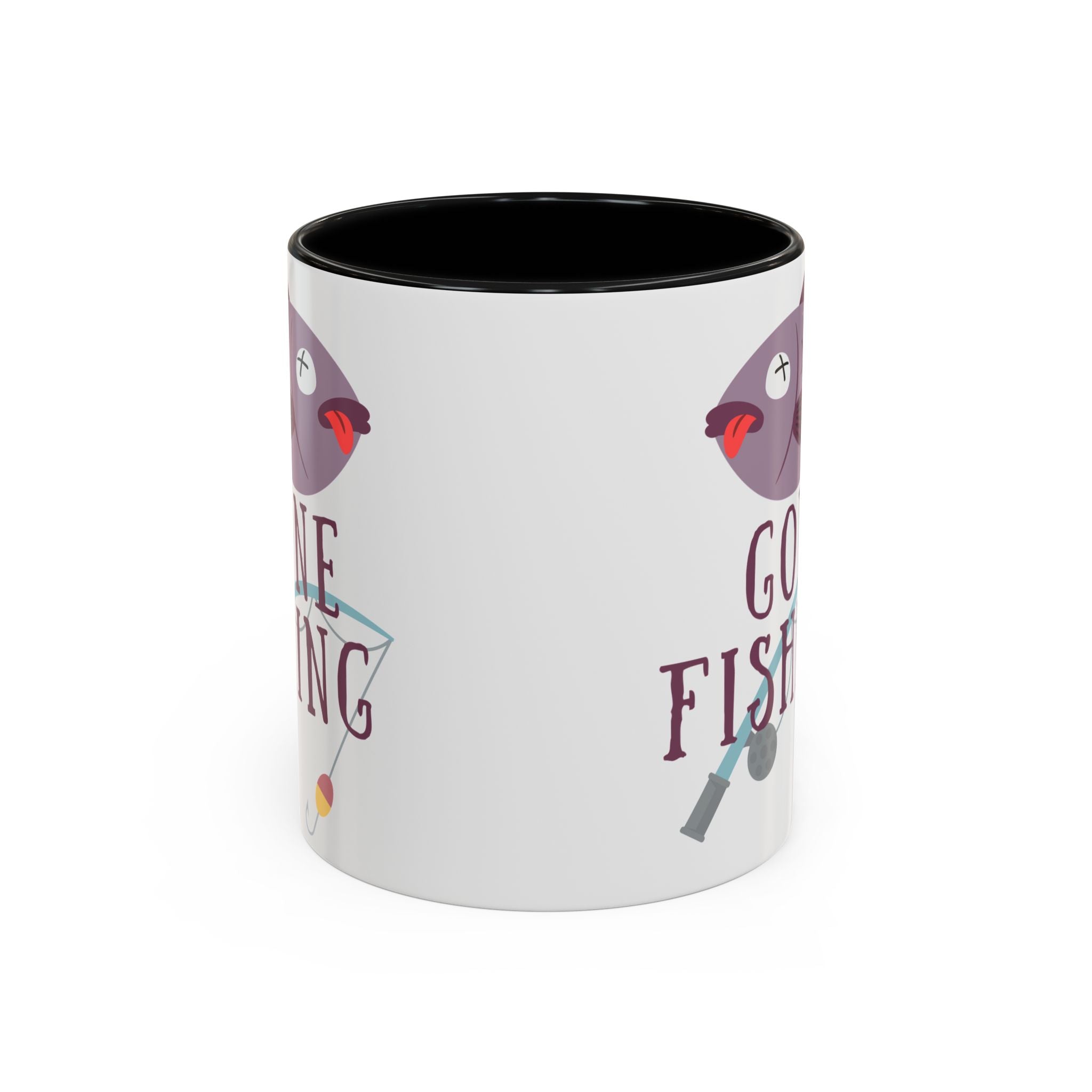 “Gone Fishing” Accent Ceramic Coffee Mug (11, 15oz)