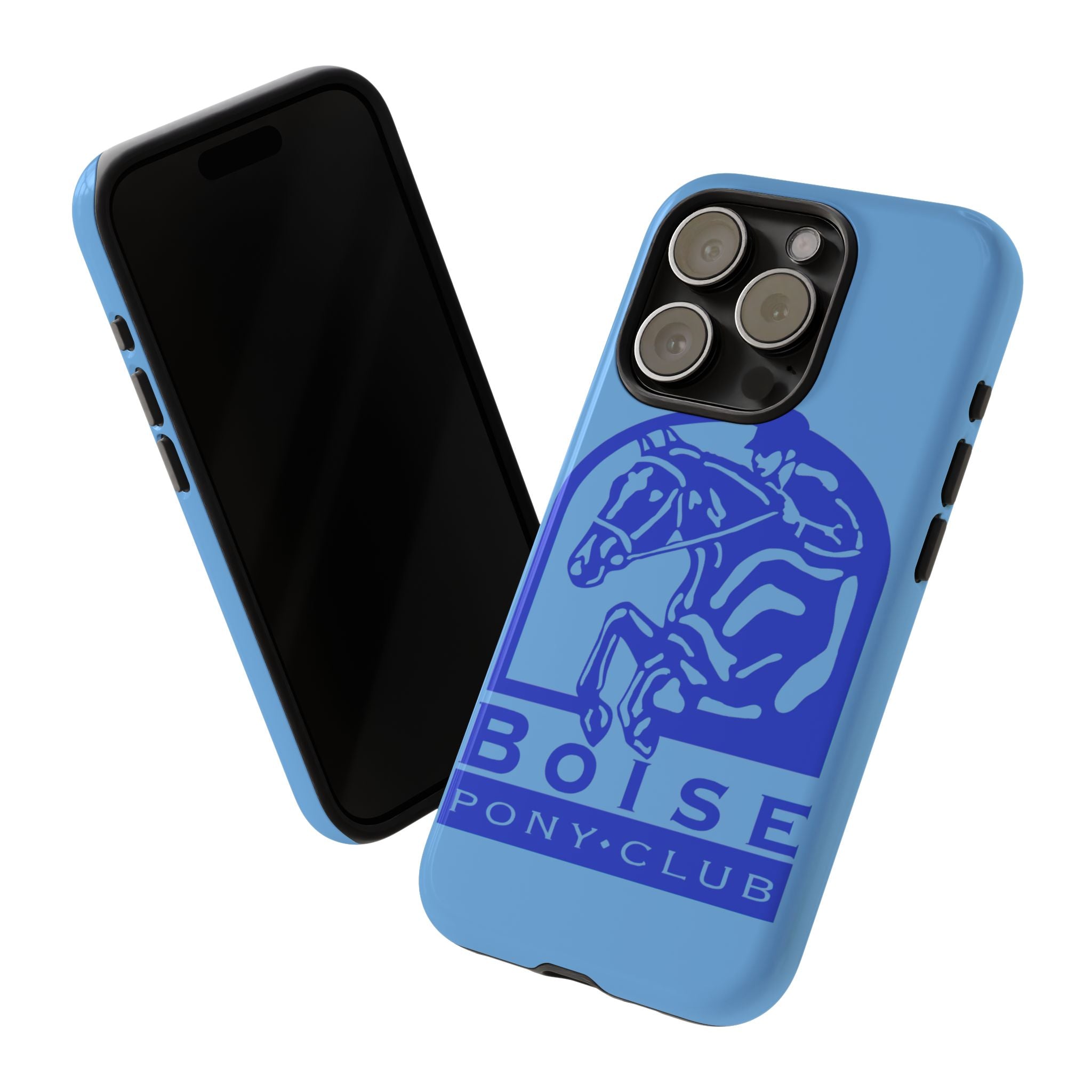 Durable iPhone case with Boise Pony Club logo iPhone 16, 15 and 14 models.