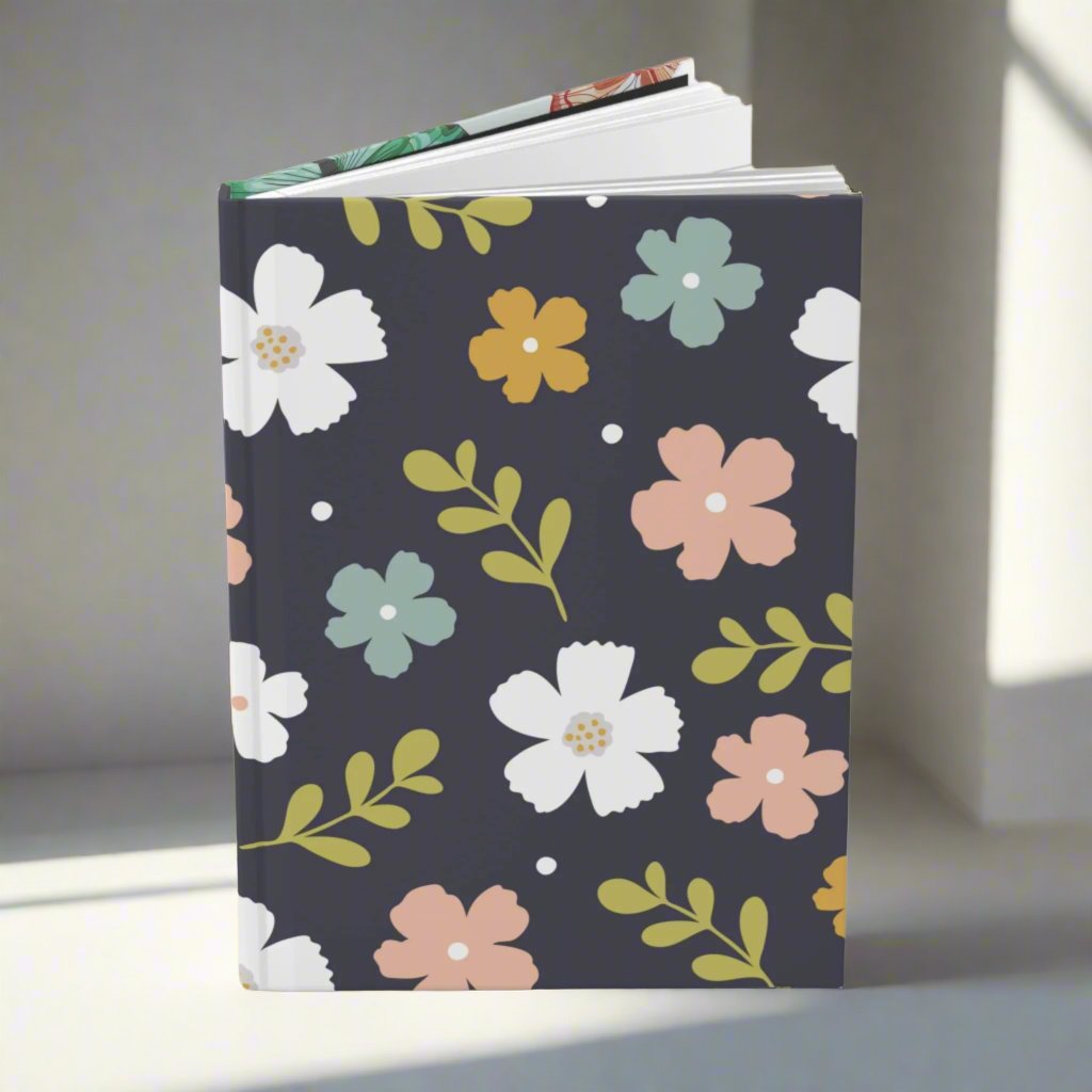 Black Floral Journal | Matte Floral Journal | Blue Star Merch