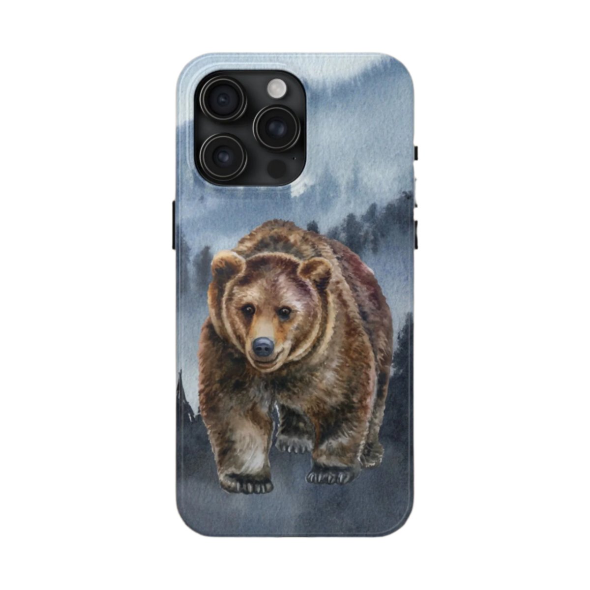 Tough Phone Case, with Custom Big Bear Design, Lightweight and Imapct Resistant for iPhone and Samsung, - Blue Star Merch 