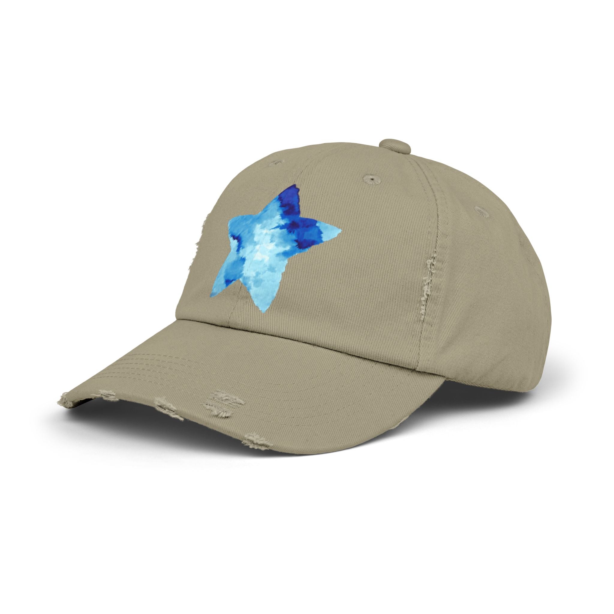 Blue Star Merch Unisex Distressed Cap, 100% Cotton Twill, Custom Design