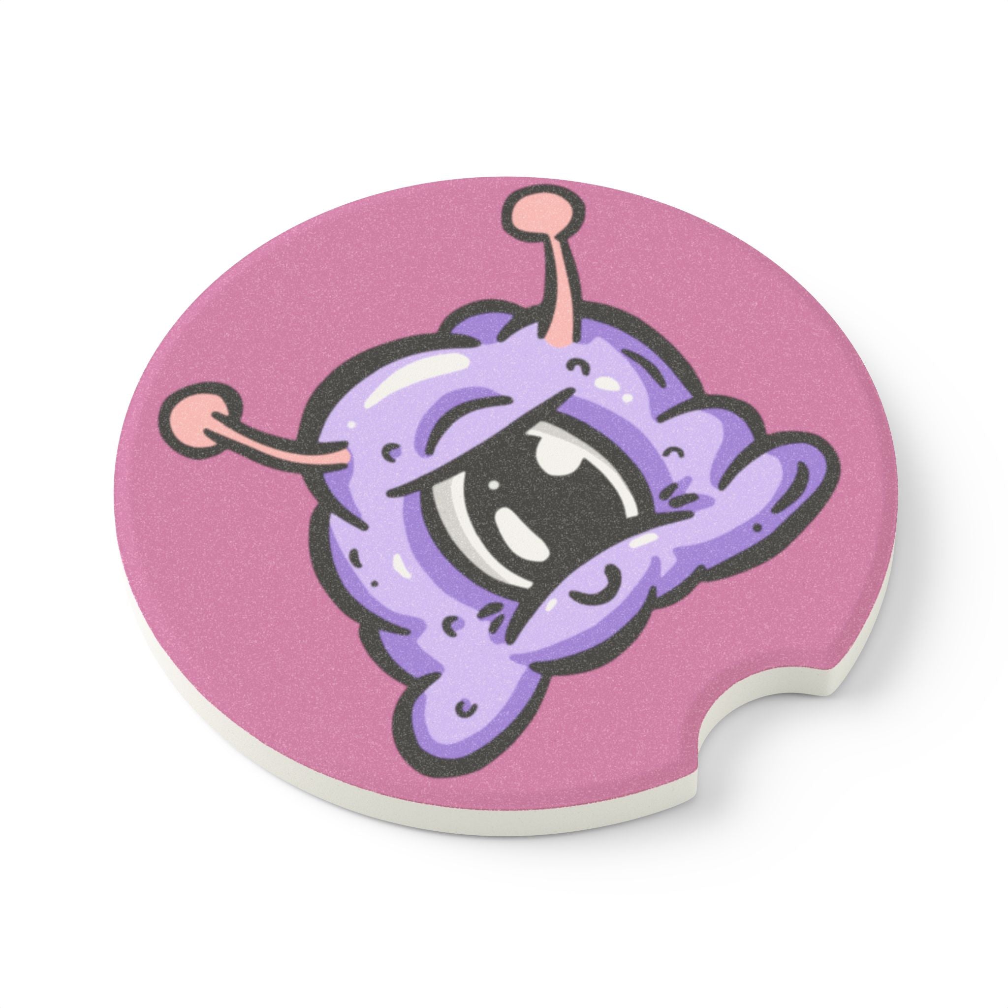 One Eyed Monster Soapstone Car Coaster, Matte