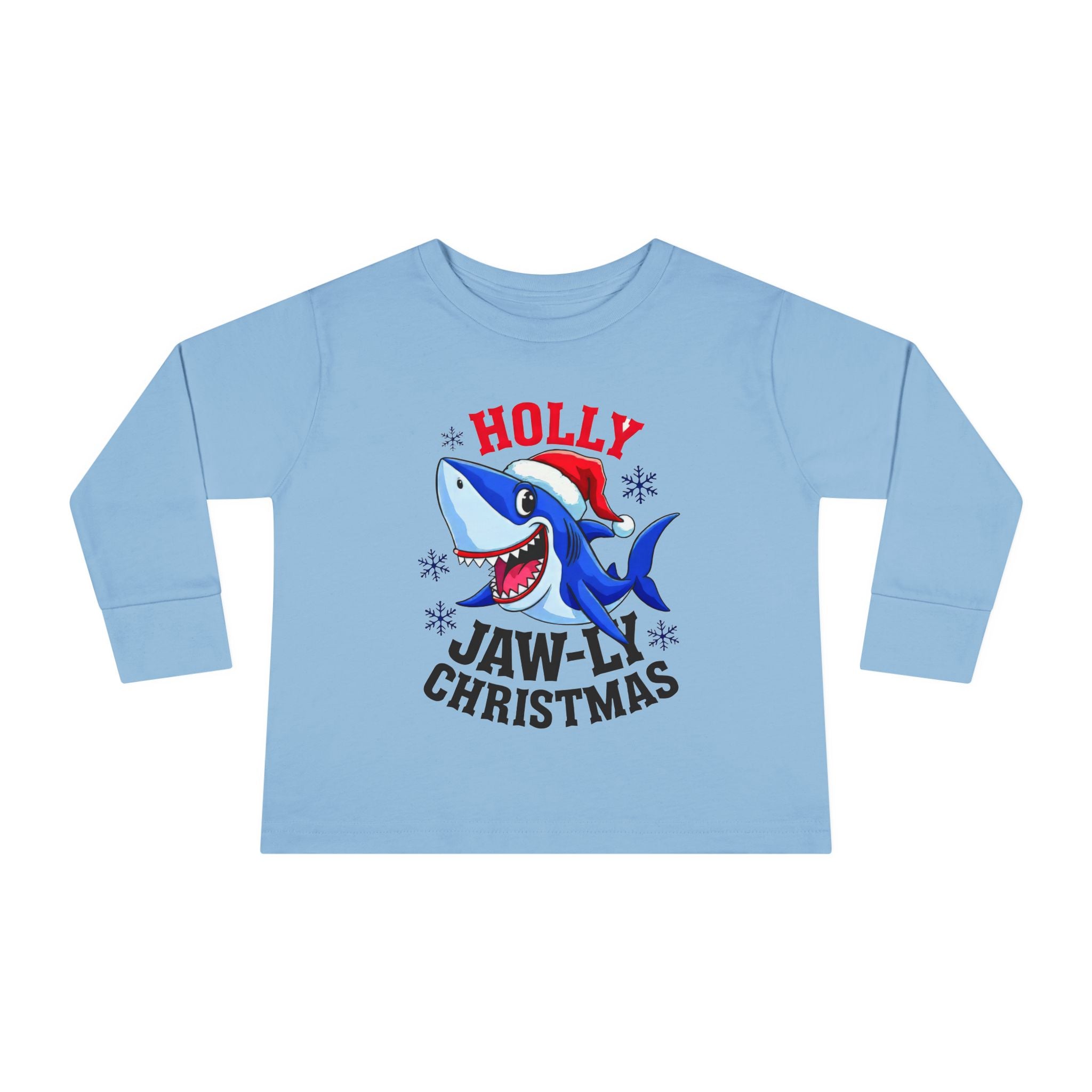 Christmas Shark Toddler Tee, Festive kids long sleeve tee, Christmas tee shirt toddlers, Kids long sleeve tee, Holiday shirt