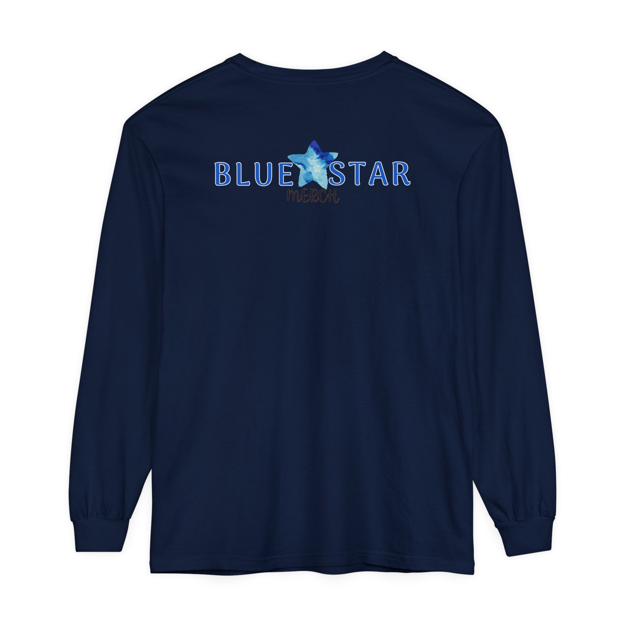 BSM logo off center Star, Unisex Garment-dyed Long Sleeve T-Shirt, Cotton, Medium Weight