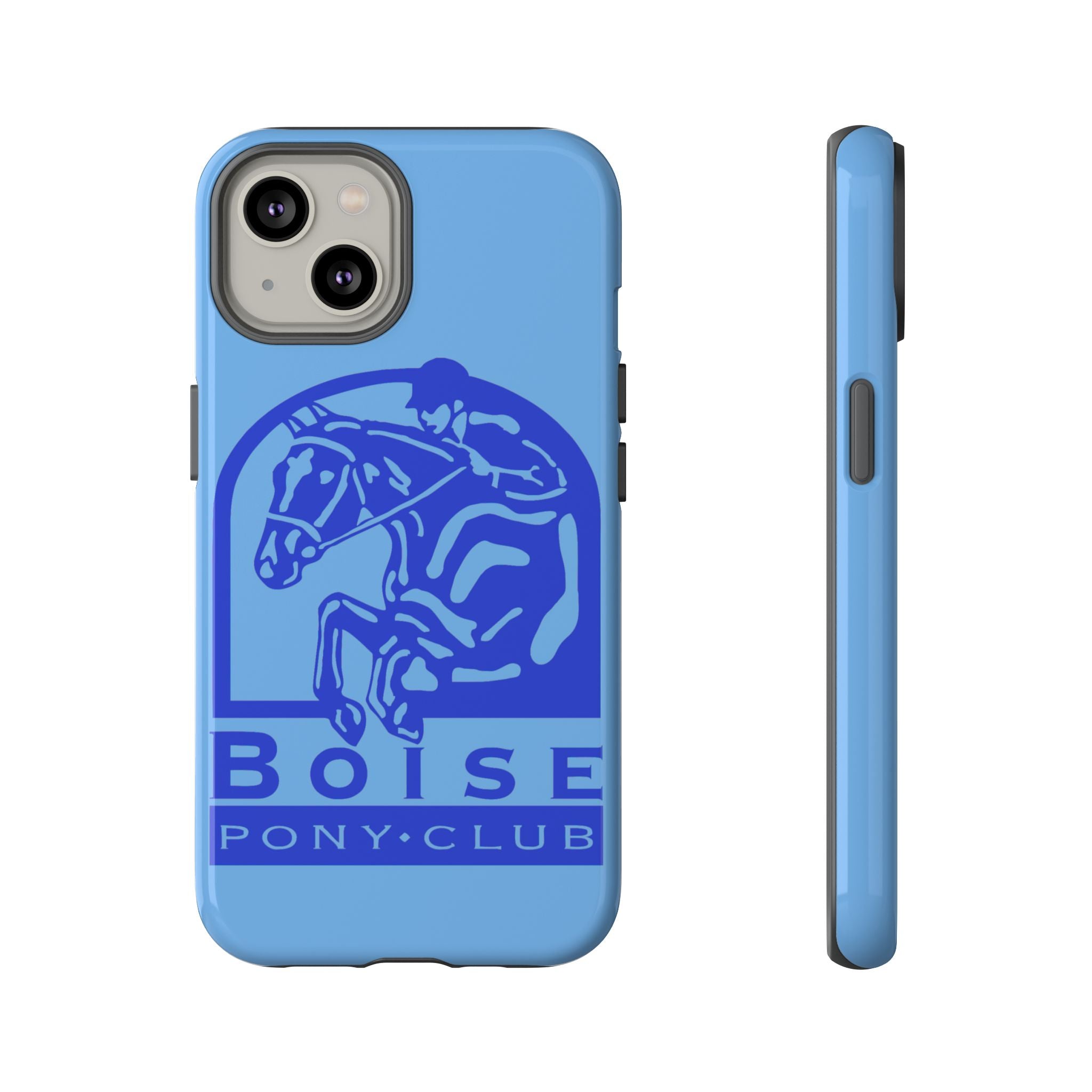 Durable iPhone case with Boise Pony Club logo iPhone 16, 15 and 14 models.