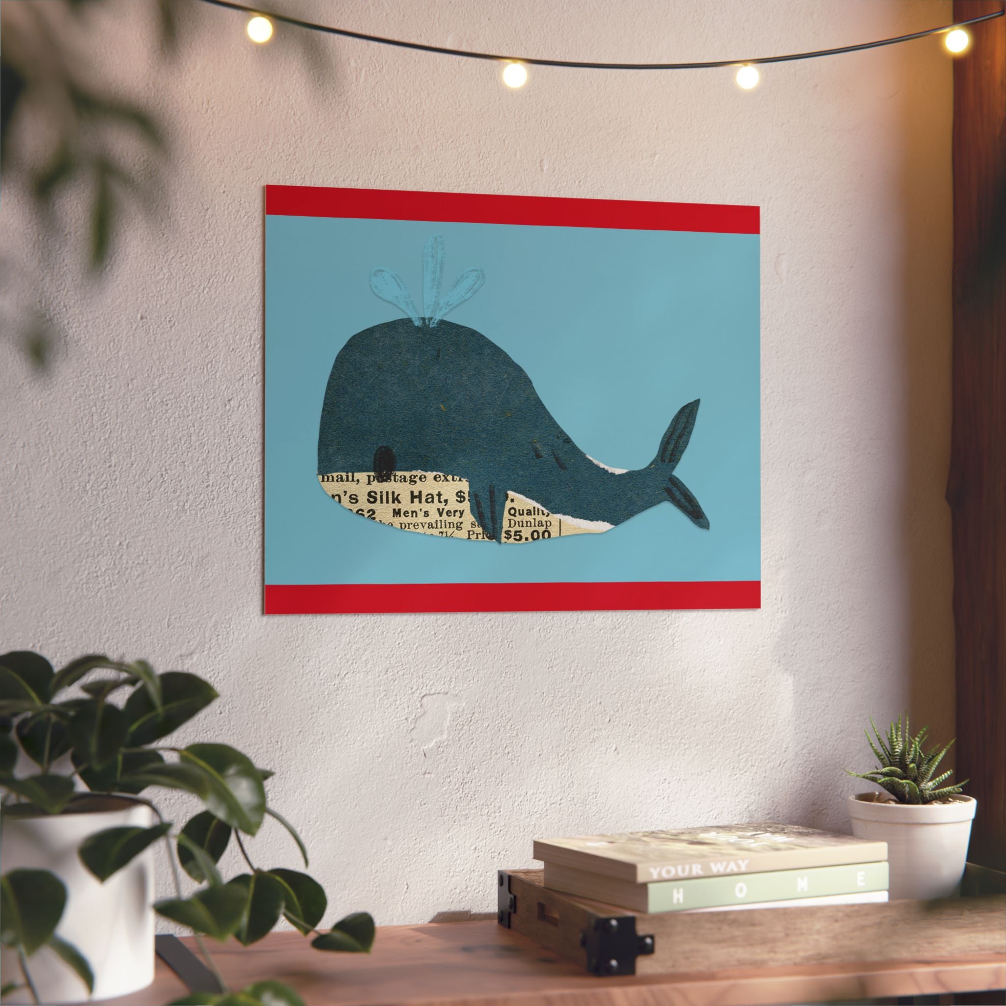 Whale Wall ART Aluminum Composite Panels, in 2 sizes. Great for kids rooms, playrooms and nursery.