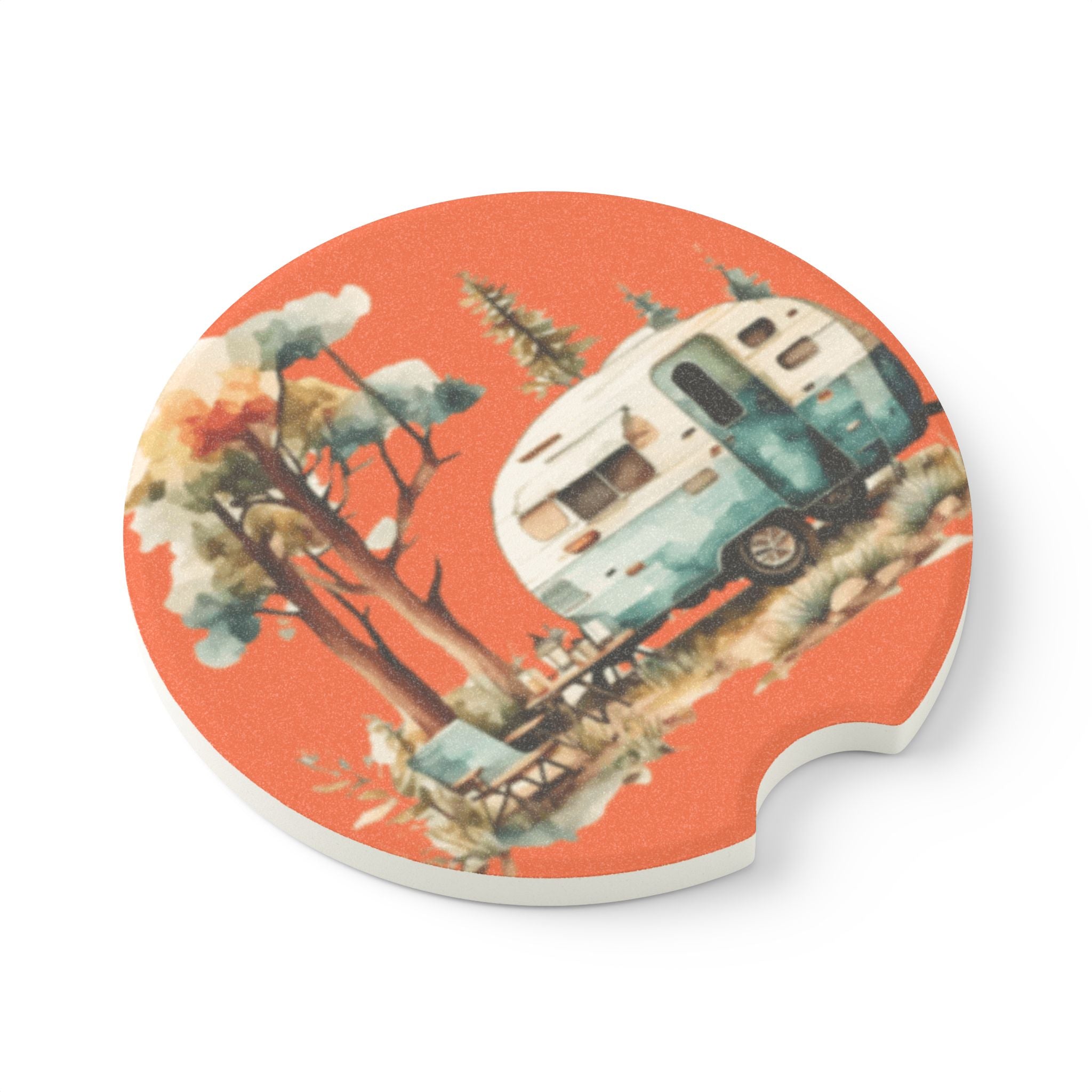 Camper  Soapstone Car Coaster in Matte