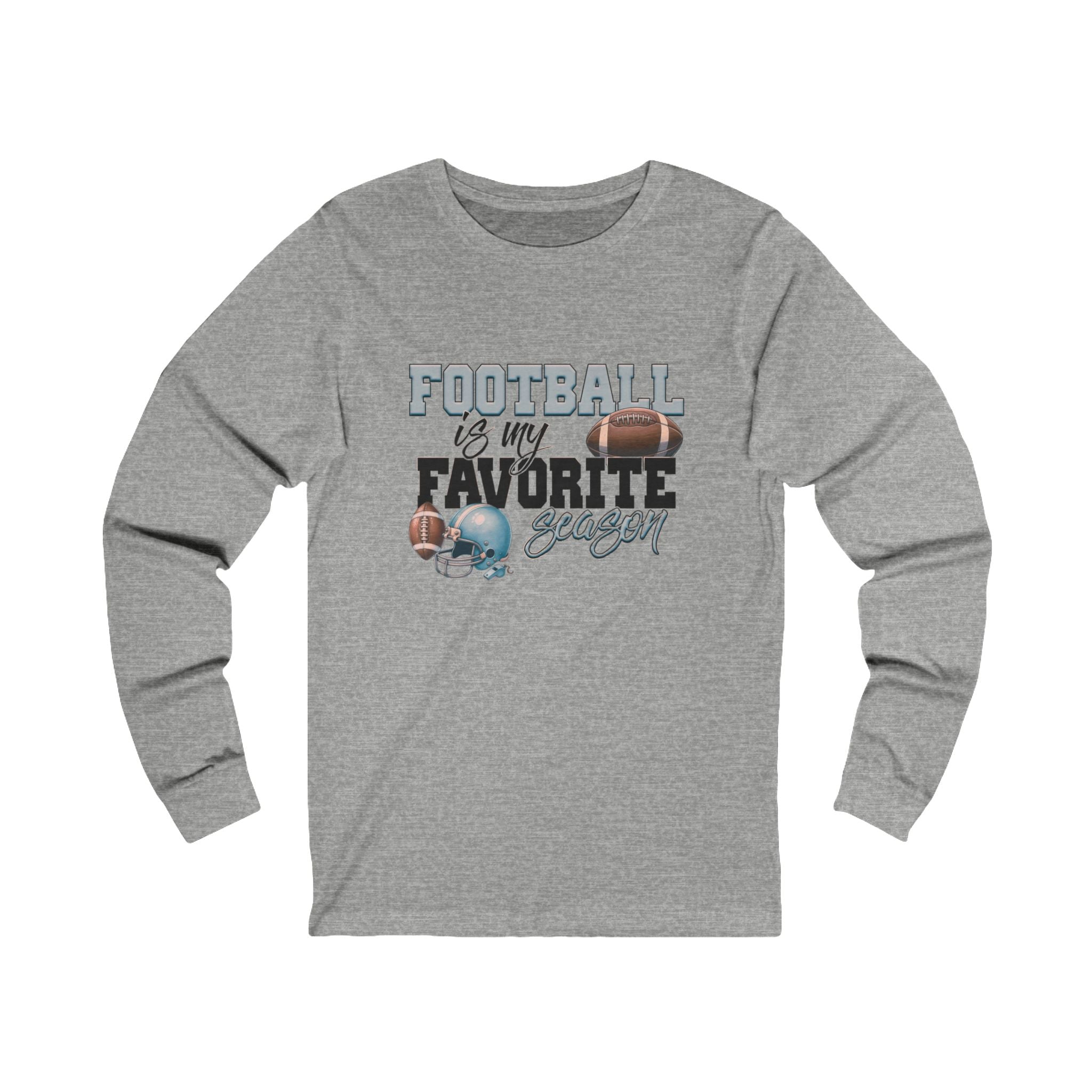 Football Season, Long Sleeve Jersey  Tee. Light weight Cotton fabric. Game Day tee