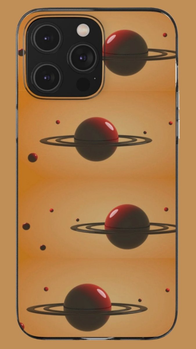 Clear Silicone Phone Case with  planet Saturn design, Slim and protects from light bumps and scratches - Blue Star Merch 