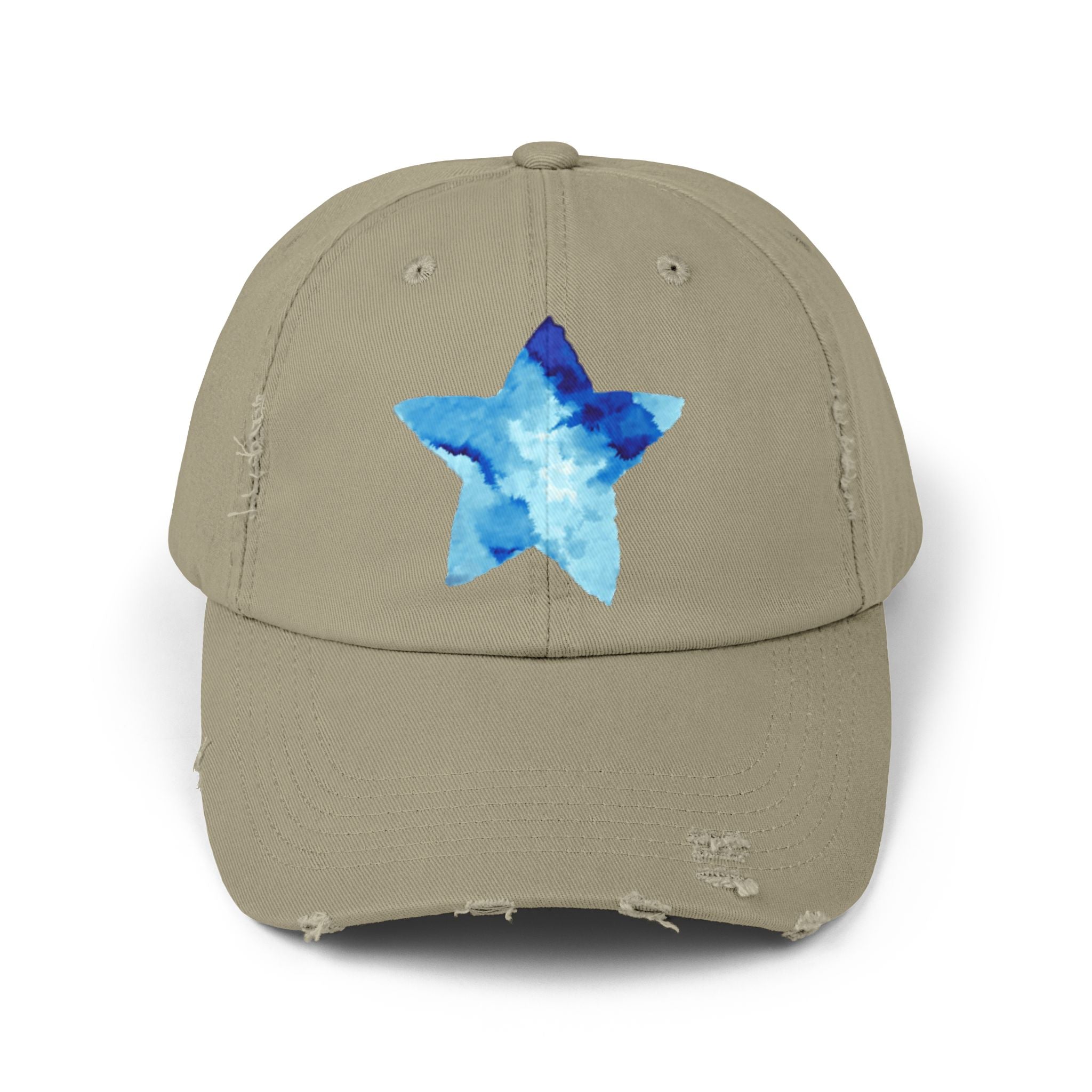 Blue Star Merch Unisex Distressed Cap, 100% Cotton Twill, Custom Design