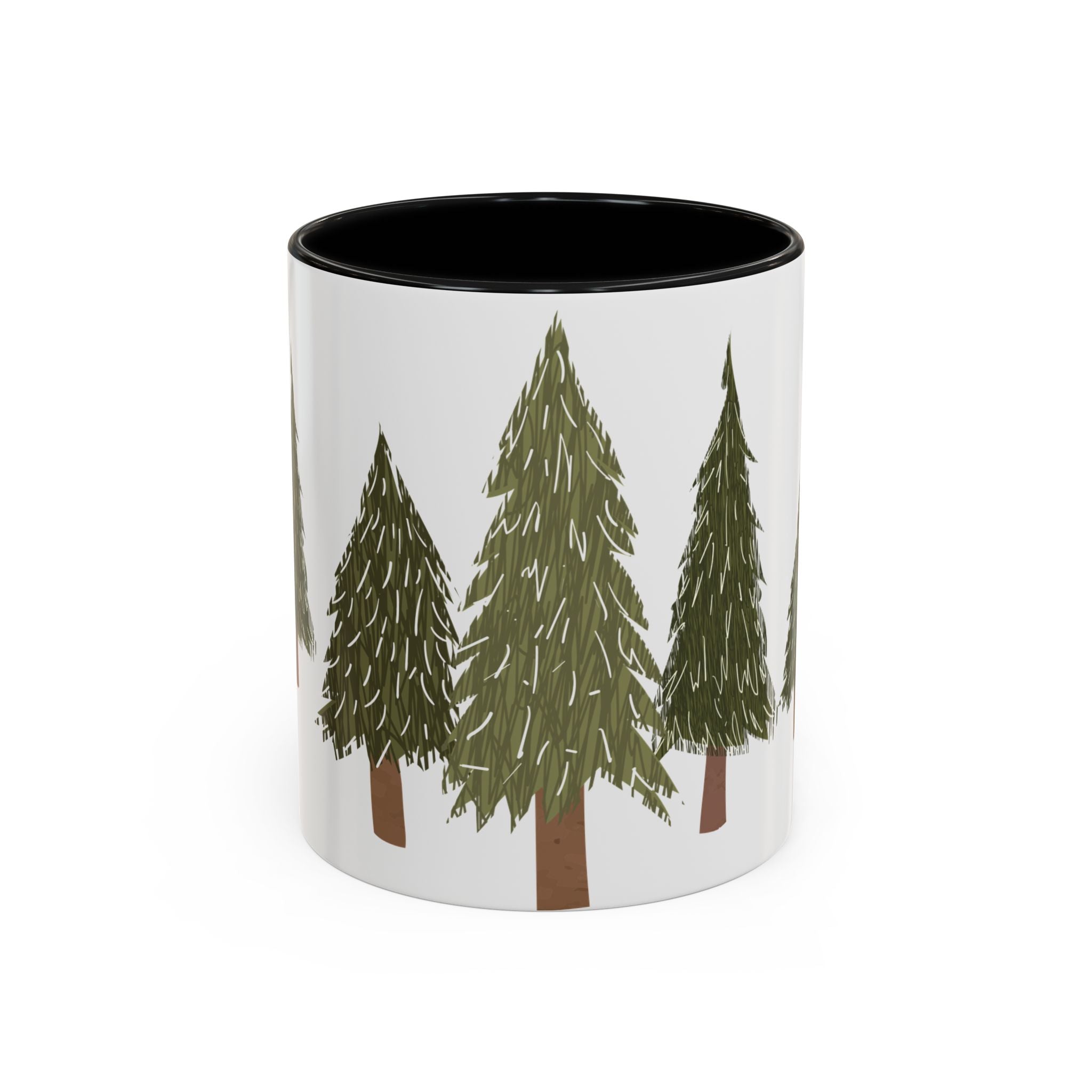 Christmas holiday trees with colorful Accents, Coffee  Mug (11, 15oz)