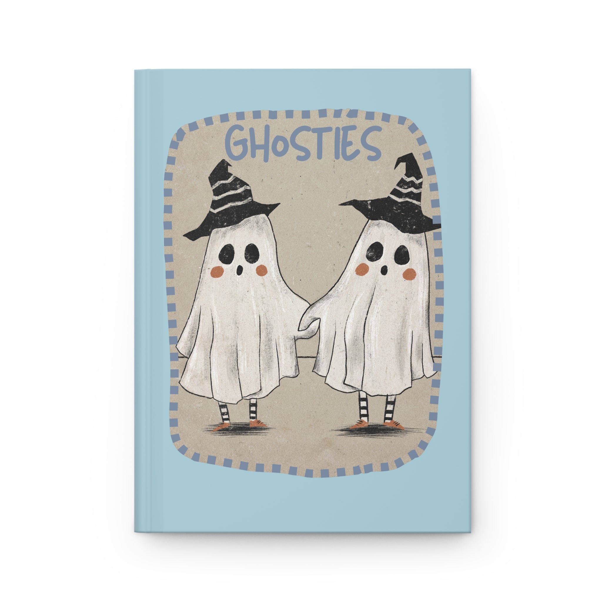 Friendly Ghosts, Hardcover Journal   in Blue  Matte,  Spooky Inspiration