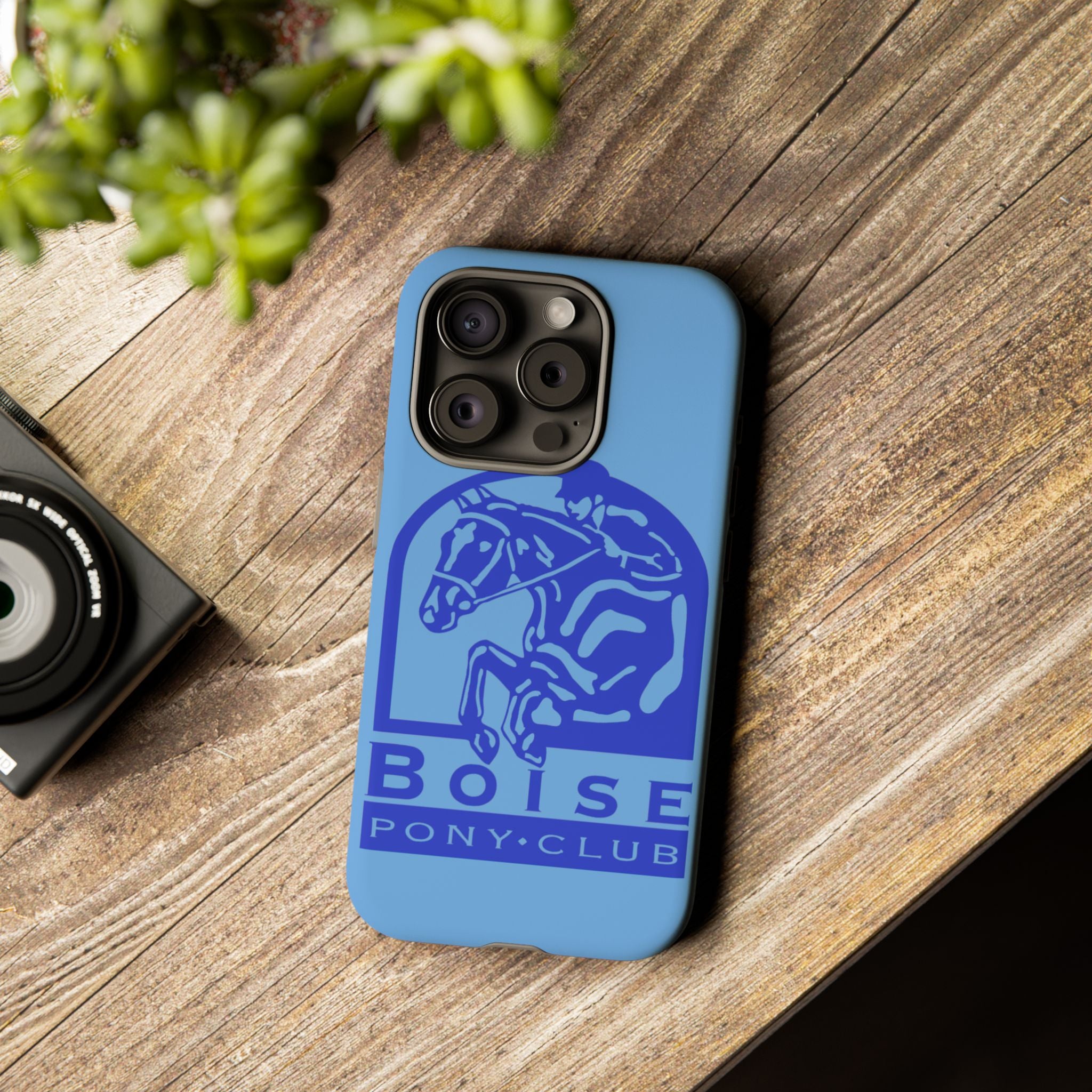 Durable iPhone case with Boise Pony Club logo iPhone 16, 15 and 14 models.