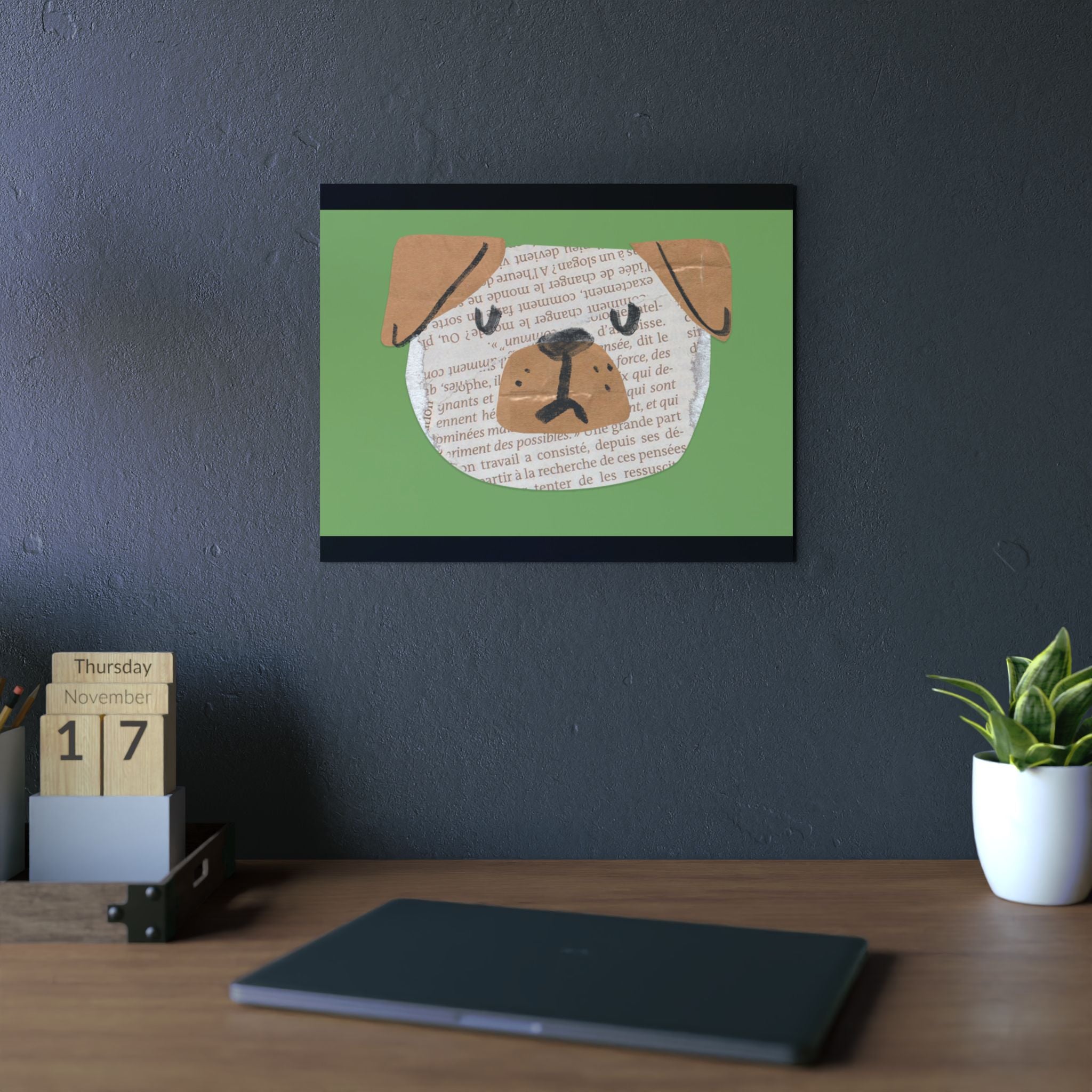 Dog Wall Art on Aluminum Composite Panels, 2 sizes. Great for kids rooms, Playrooms and Nursery.