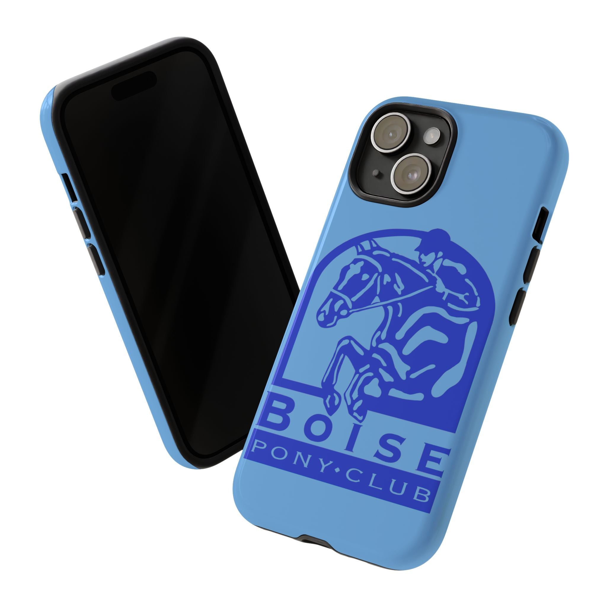 Durable iPhone case with Boise Pony Club logo iPhone 16, 15 and 14 models.