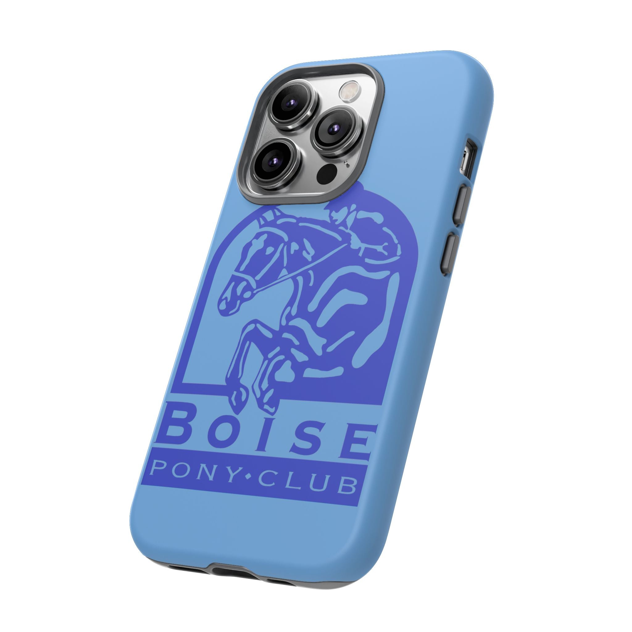 Durable iPhone case with Boise Pony Club logo iPhone 16, 15 and 14 models.