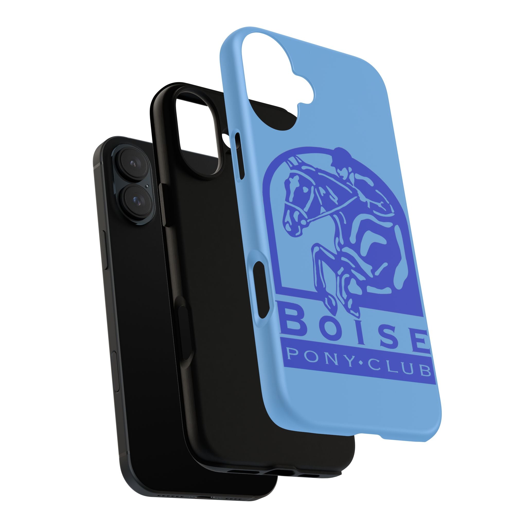 Durable iPhone case with Boise Pony Club logo iPhone 16, 15 and 14 models.