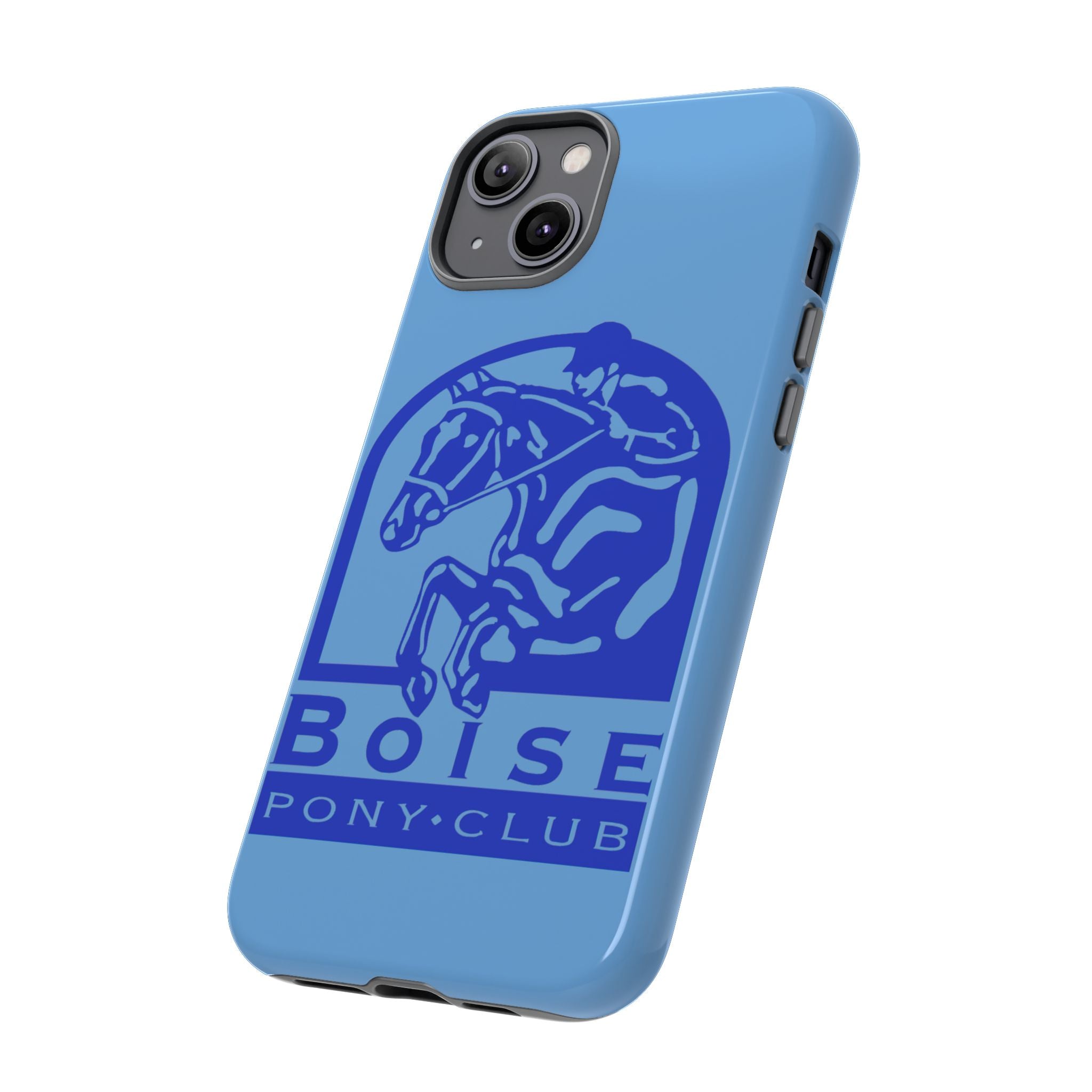 Durable iPhone case with Boise Pony Club logo iPhone 16, 15 and 14 models.