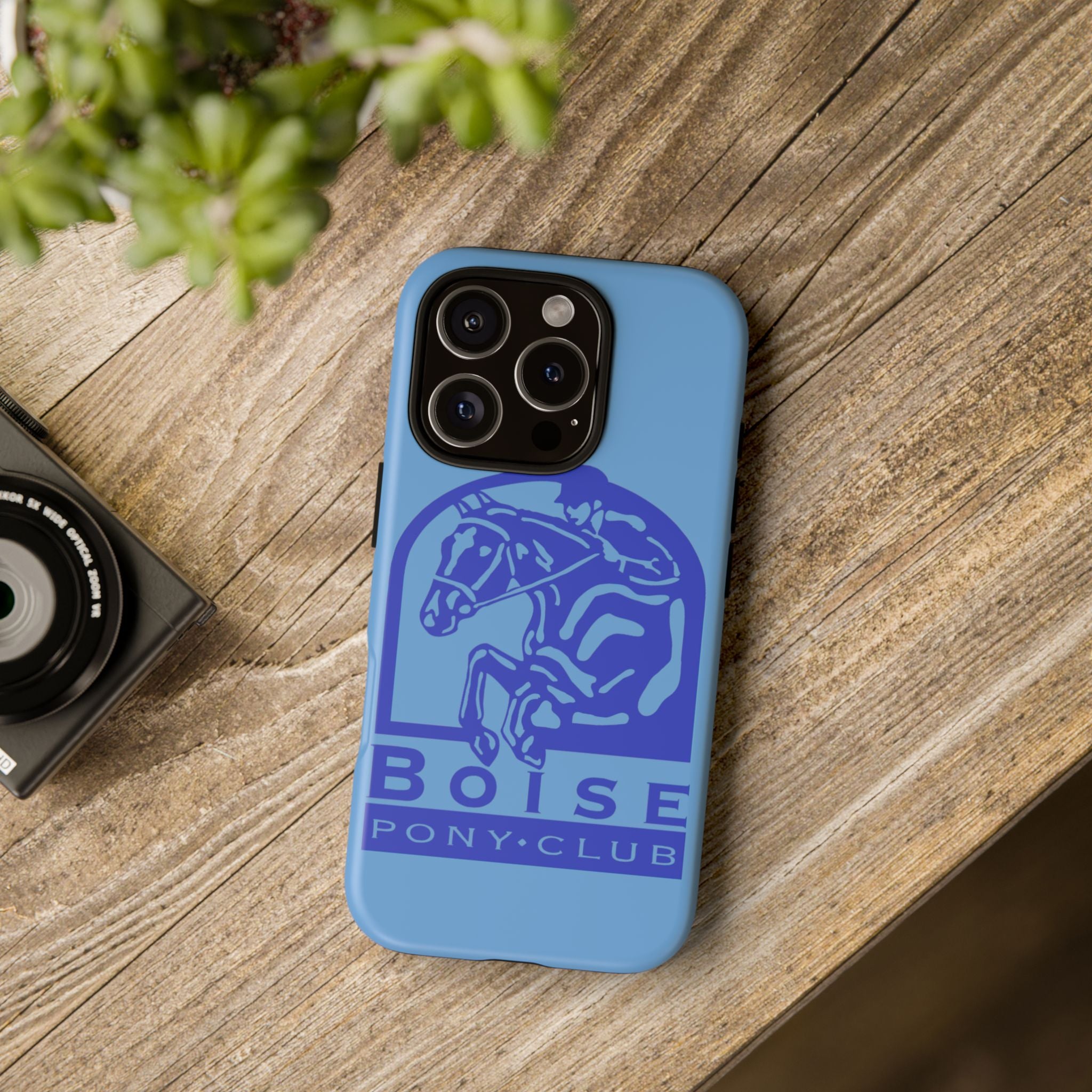 Durable iPhone case with Boise Pony Club logo iPhone 16, 15 and 14 models.