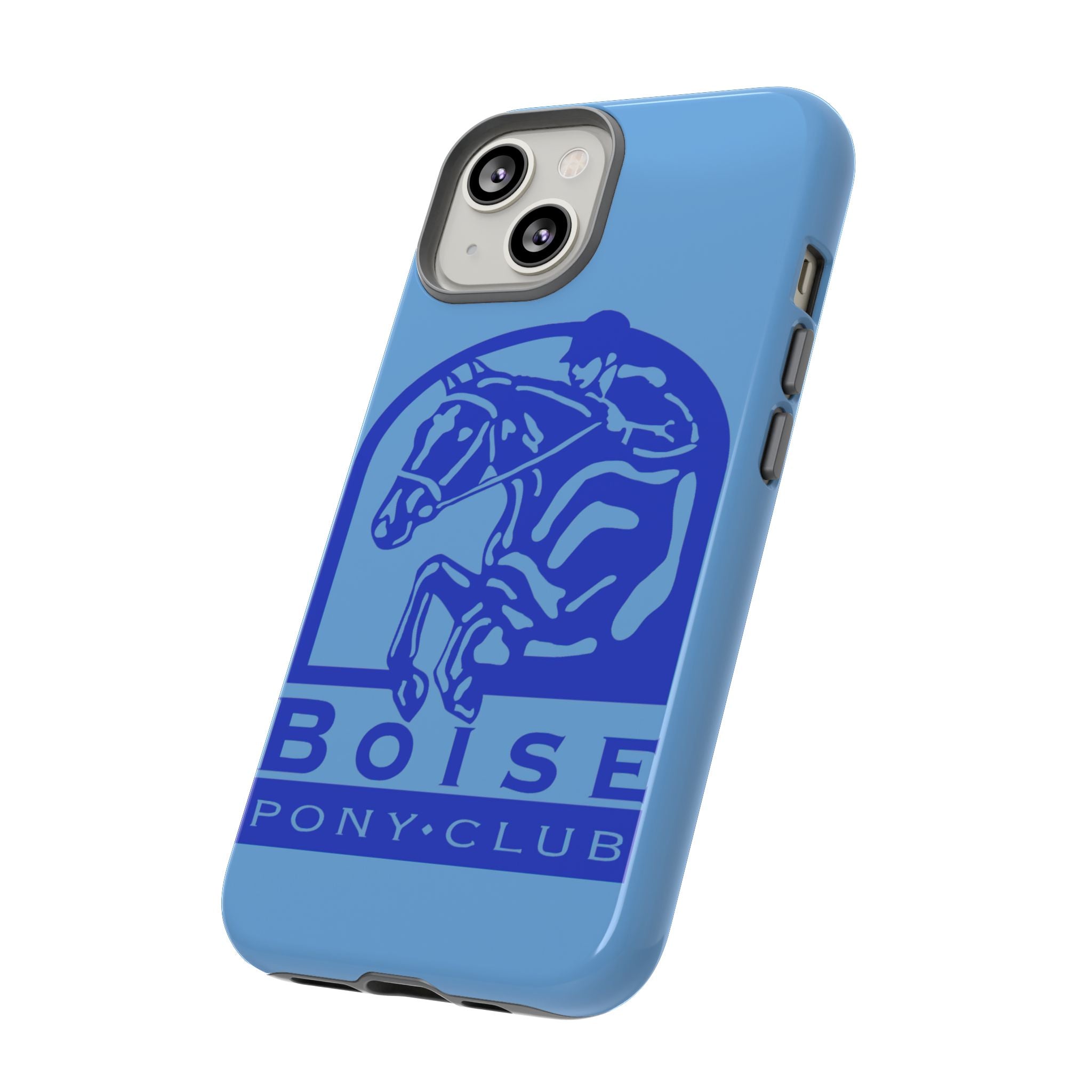 Durable iPhone case with Boise Pony Club logo iPhone 16, 15 and 14 models.