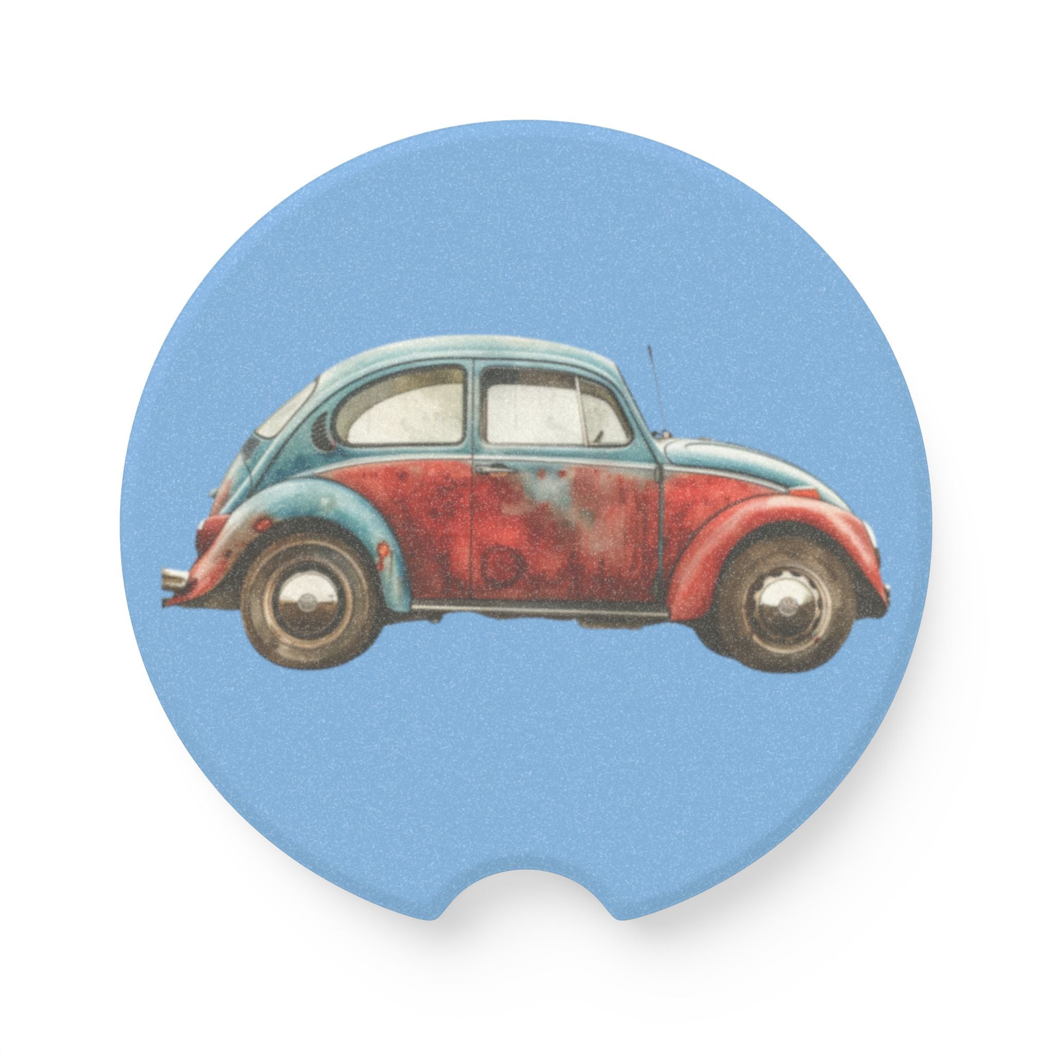 Antique VW  Soapstone Car Coaster in Matte