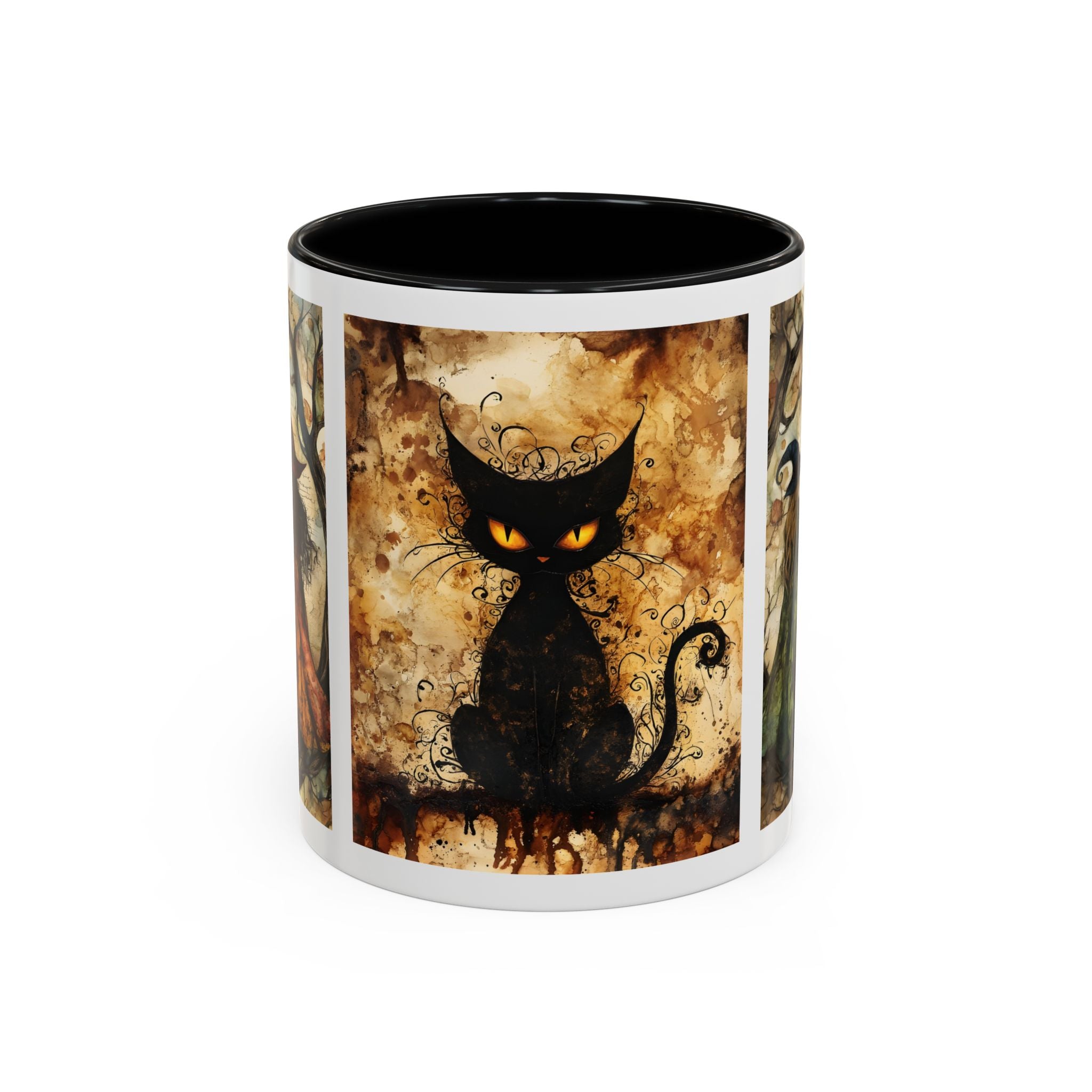 Witches & Black Cat Accent Ceramic Coffee Mug (11, 15oz)