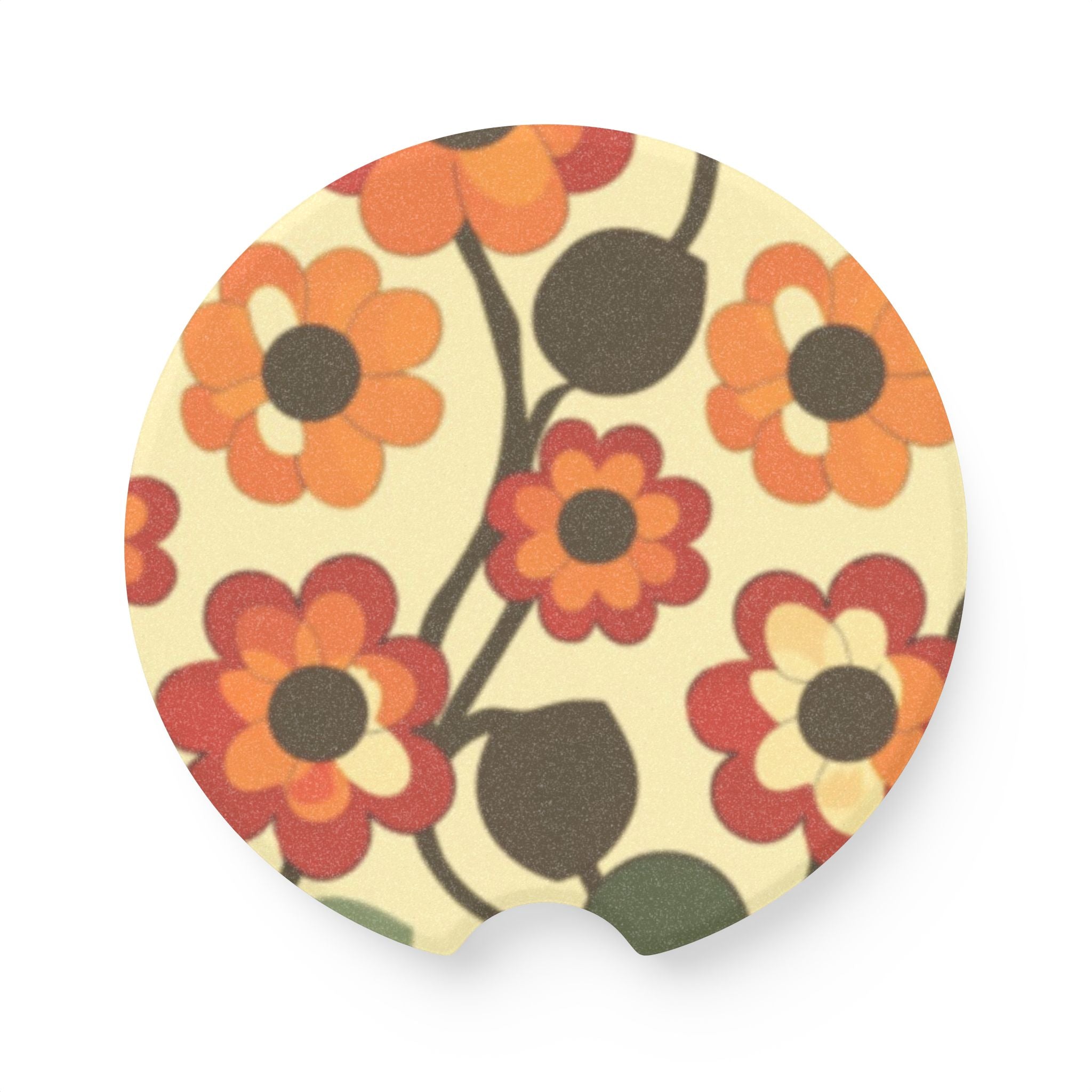 BOHO Floral Soapstone Car Coaster in Matte