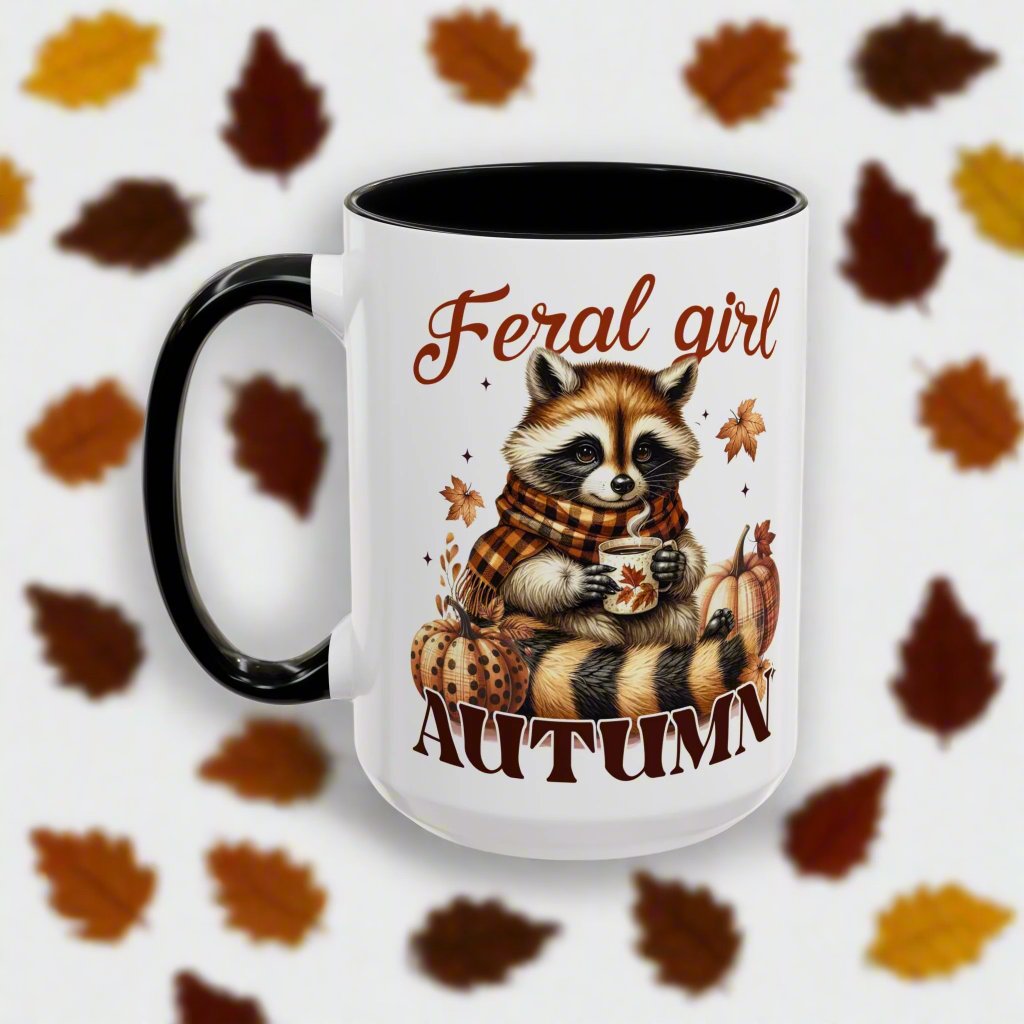 Autumn Raccoon Accent Coffee Mug (11, 15oz)