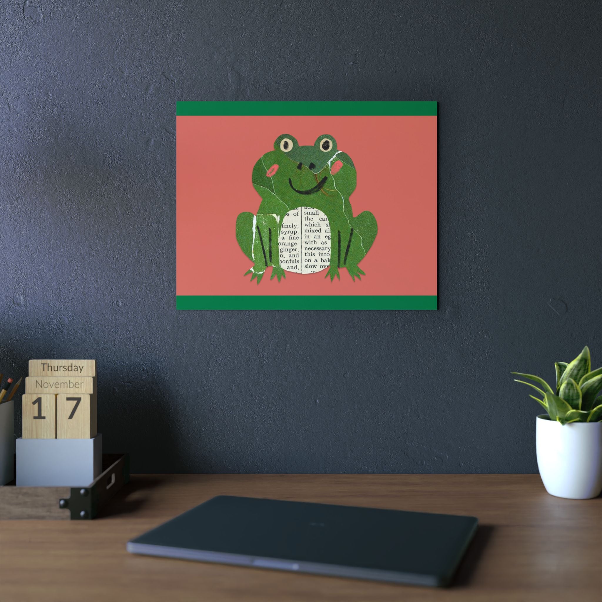 Frog Wall Art, Aluminum Composite Panels in 2 sizes. Great for kids rooms, playrooms and nursery.