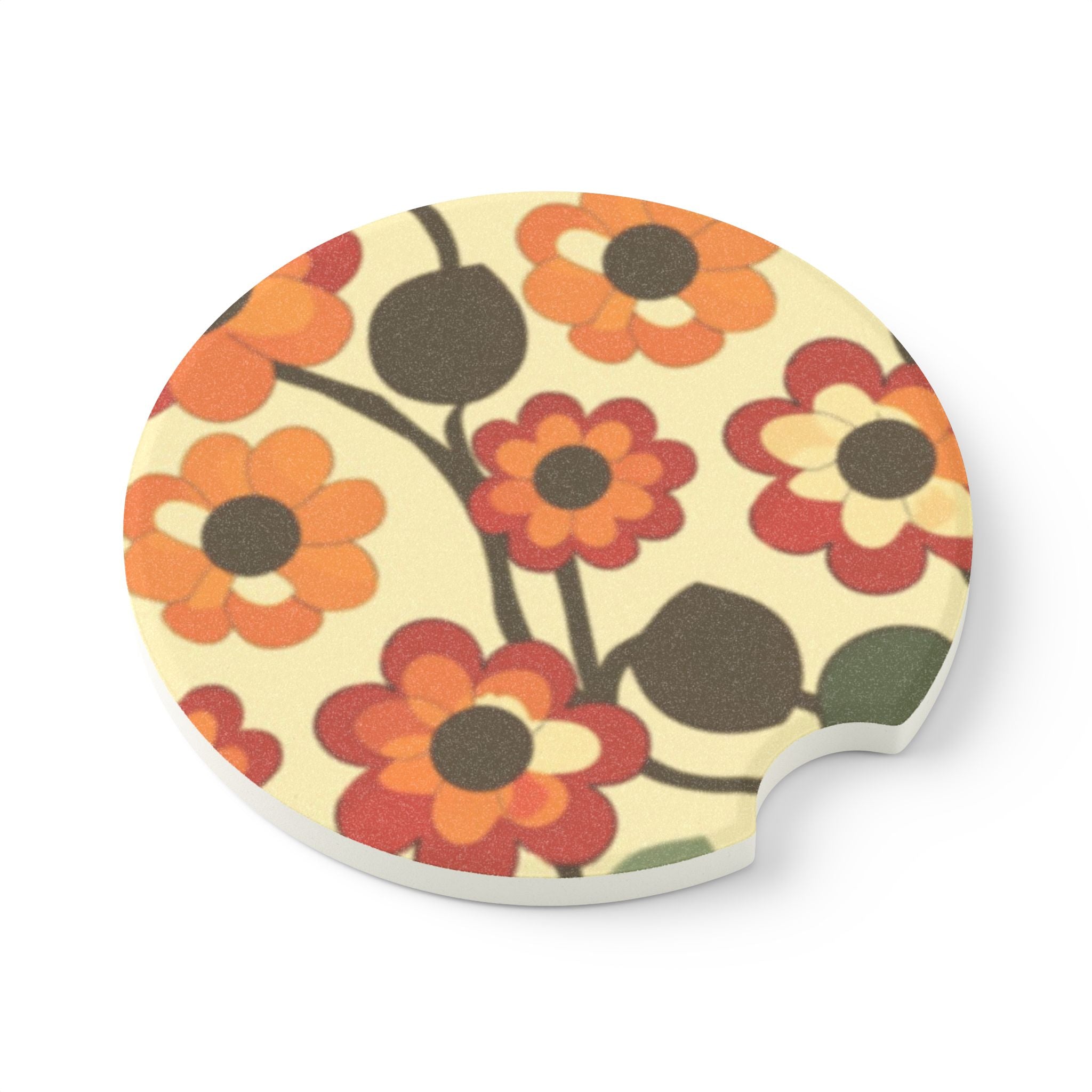 BOHO Floral Soapstone Car Coaster in Matte