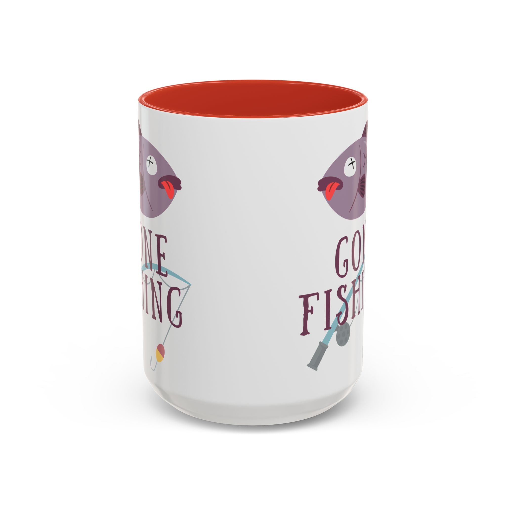 “Gone Fishing” Accent Ceramic Coffee Mug (11, 15oz)