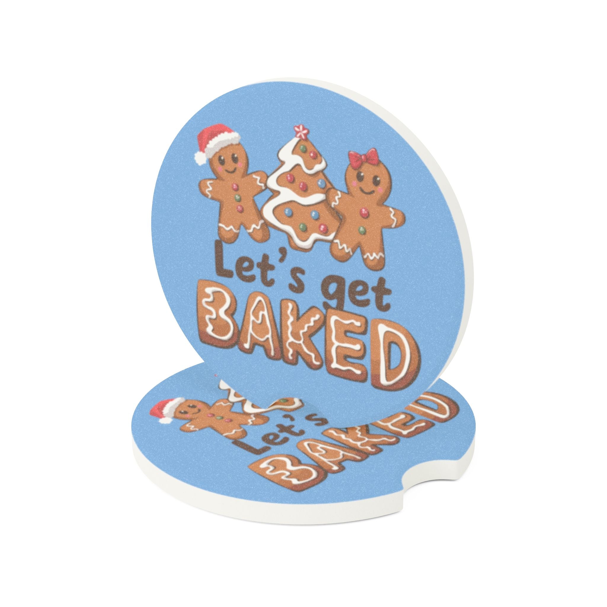 Soapstone Car Coaster,  Festive Car Coaster, Gingerbread  Car coaster. Car Coaster