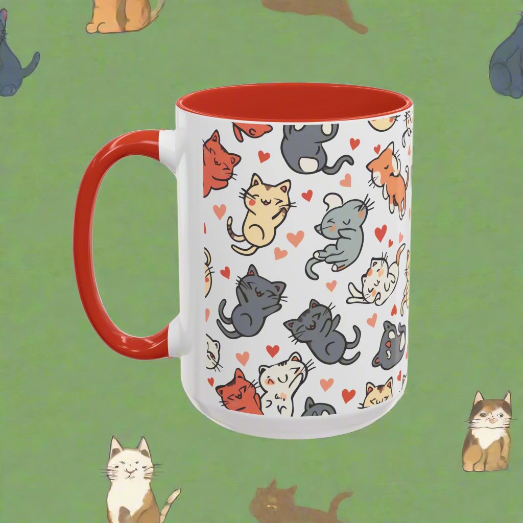 Kitty Cat Accent Coffee Mug (11, 15oz) in 3 colors.