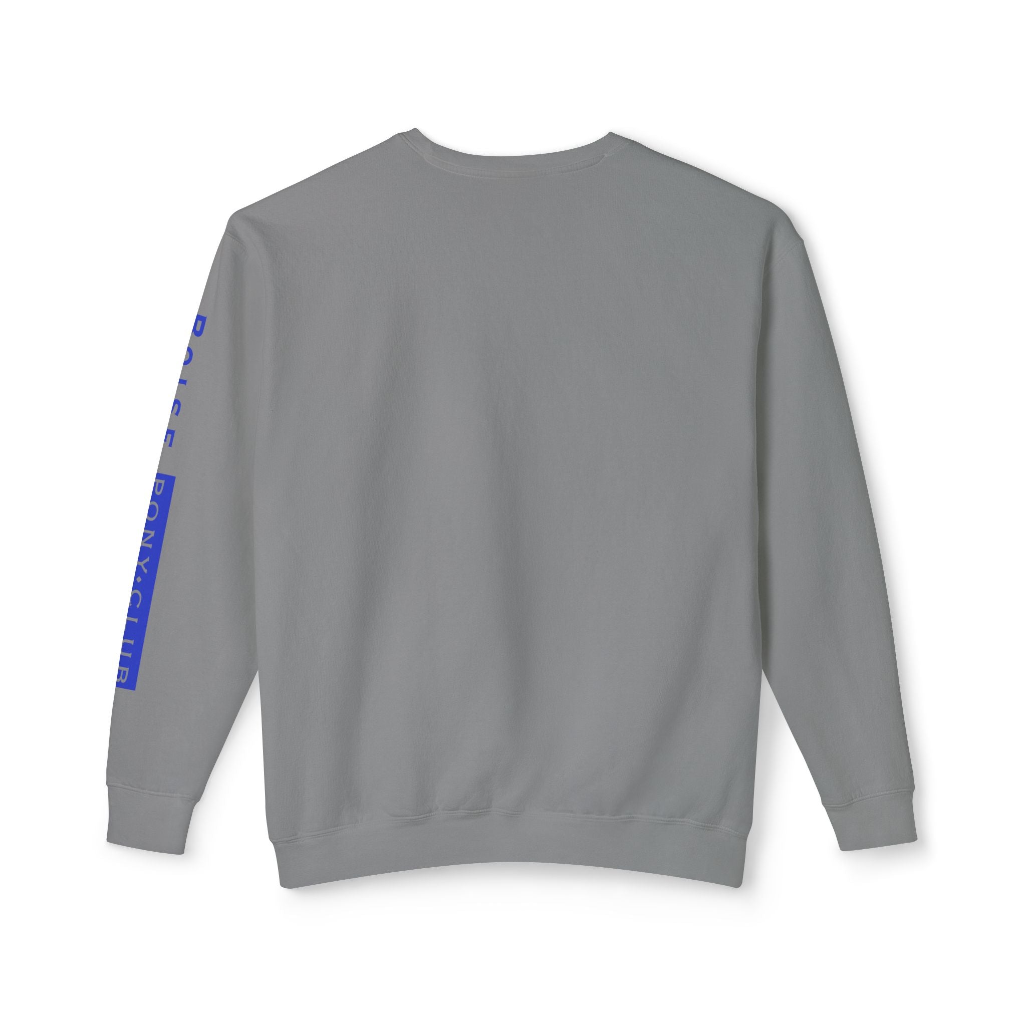 Lightweight  Crewneck Sweatshirt, 100% Cotton, Boise Pony Club on left sleeve and BPC image on front.