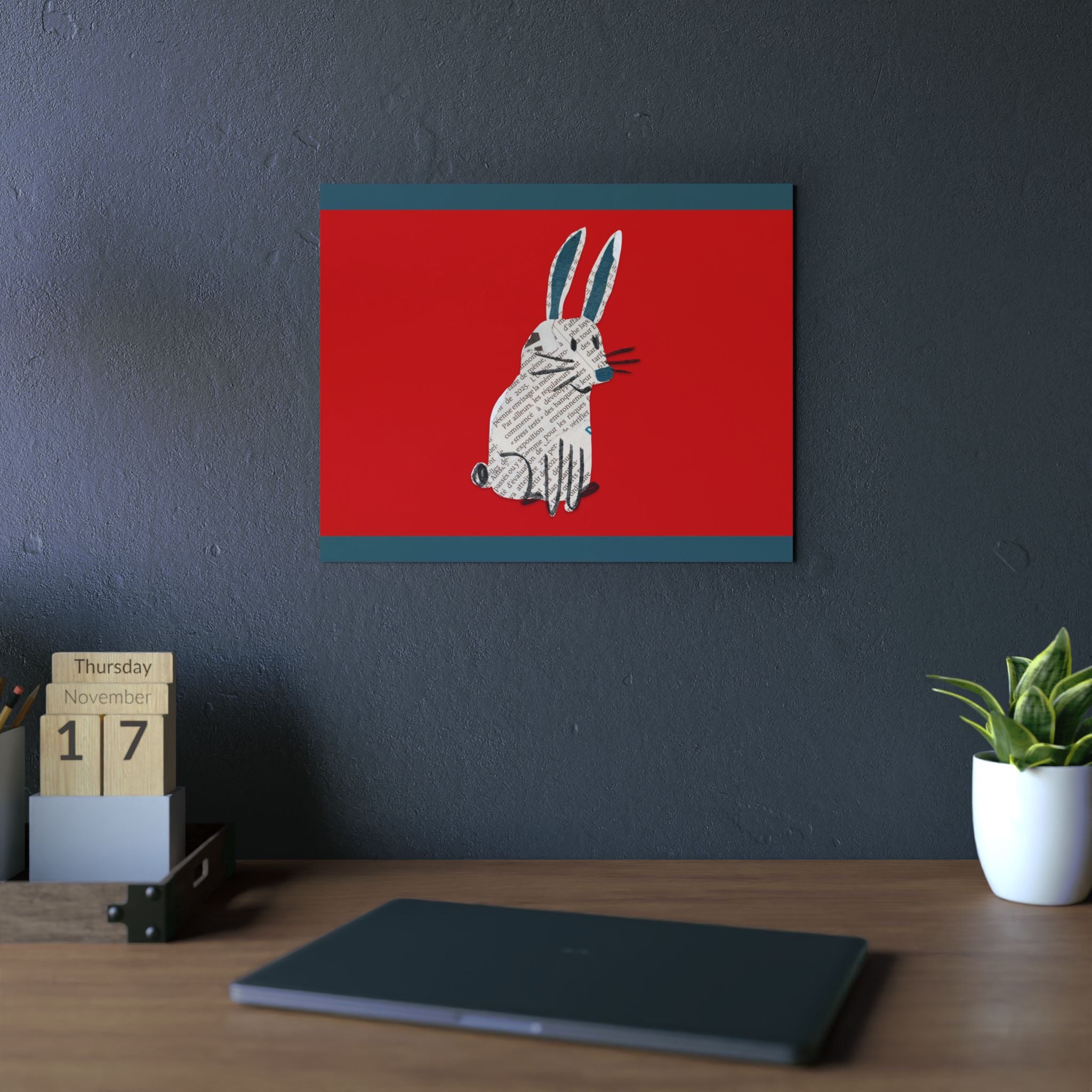 Bunny Wall Art | Aluminum Wall Art | Blue Star Merch