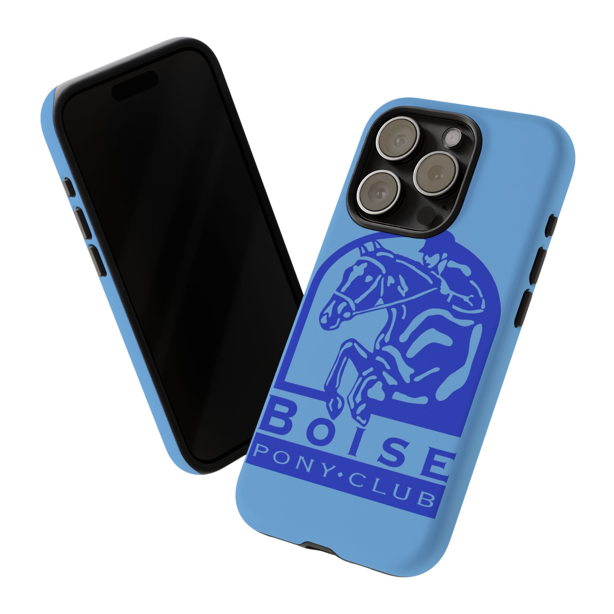 Durable iPhone case with Boise Pony Club logo iPhone 16, 15 and 14 models.