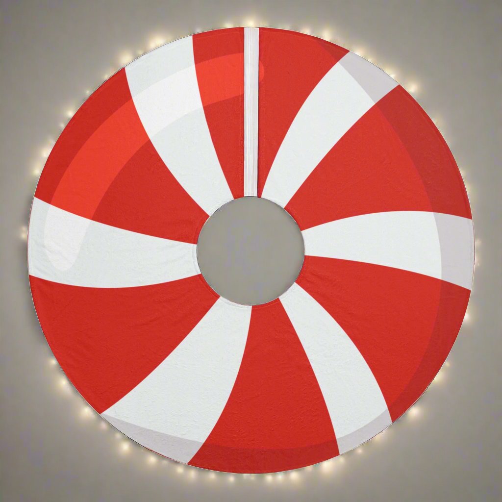 Christmas Tree Skirt with Peppermint Candy Tree Skirt  Christmas tree skirt Holiday tree skirt red and white