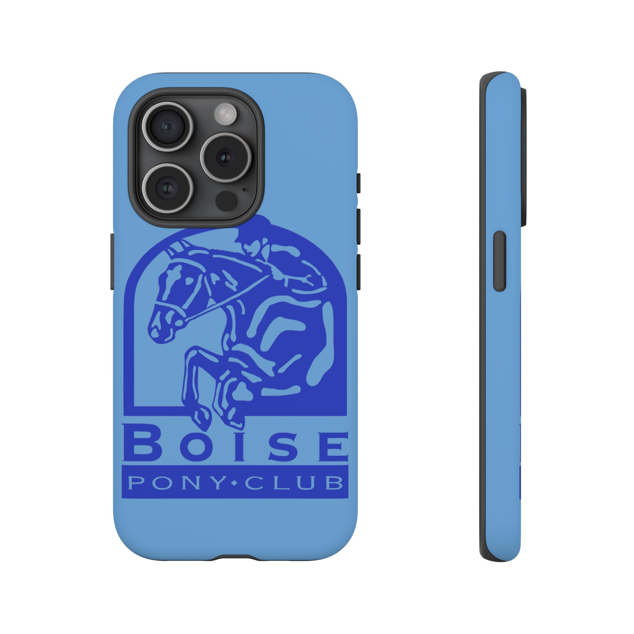 Durable iPhone case with Boise Pony Club logo iPhone 16, 15 and 14 models.