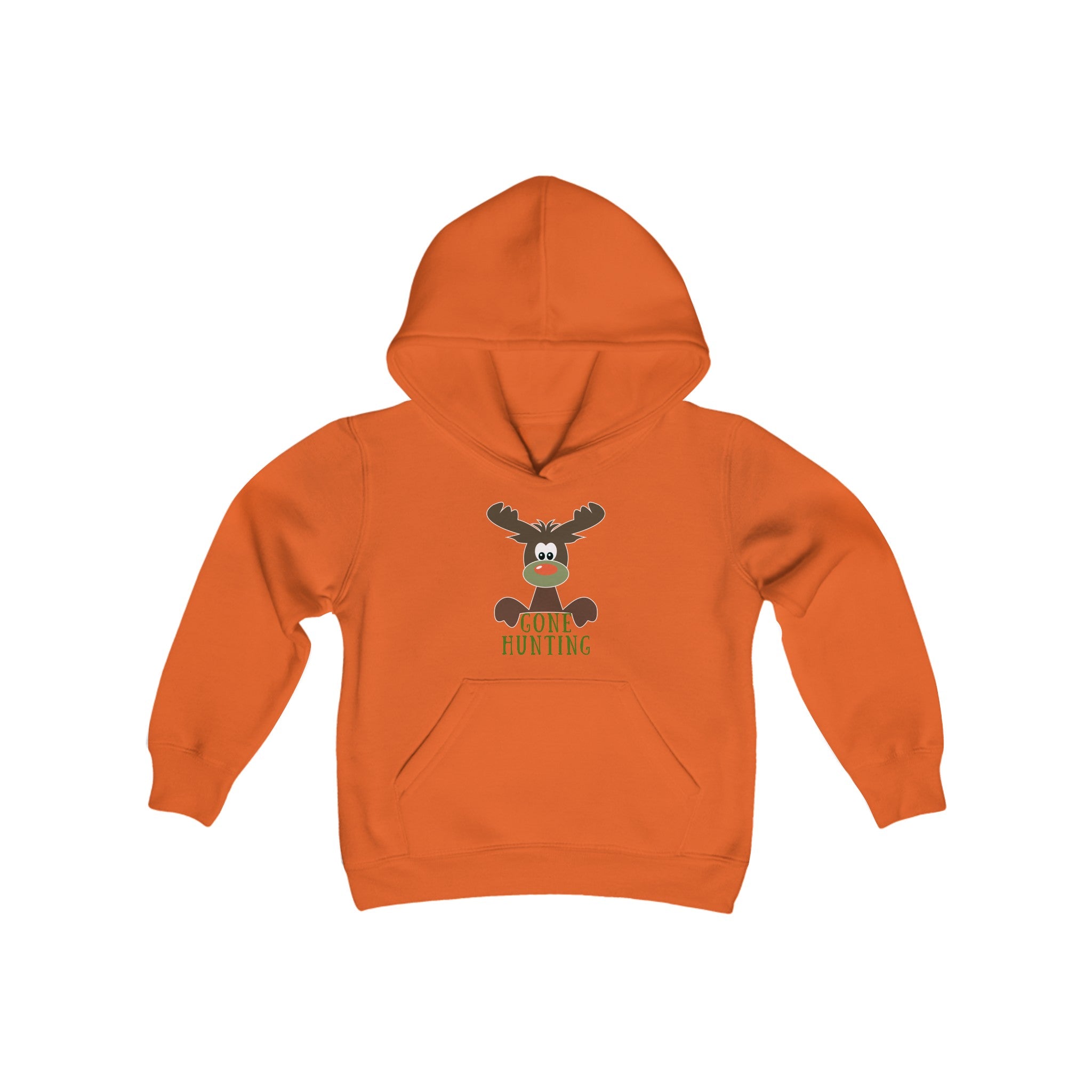 Boys Youth, "Gone Hunting" on front and back,  Heavy Blend Hooded Sweatshirt, Cotton blend