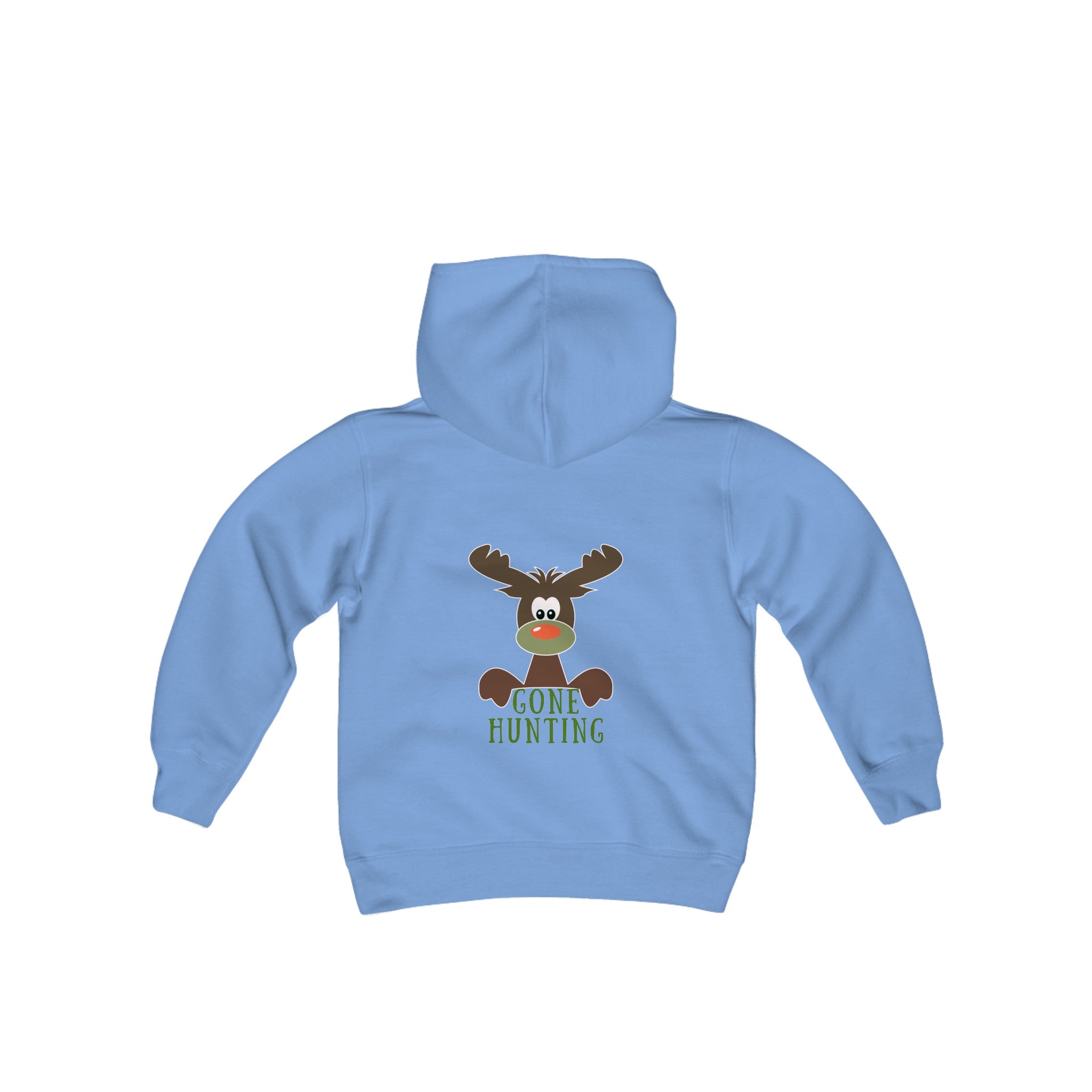 Boys Youth, "Gone Hunting" on front and back,  Heavy Blend Hooded Sweatshirt, Cotton blend