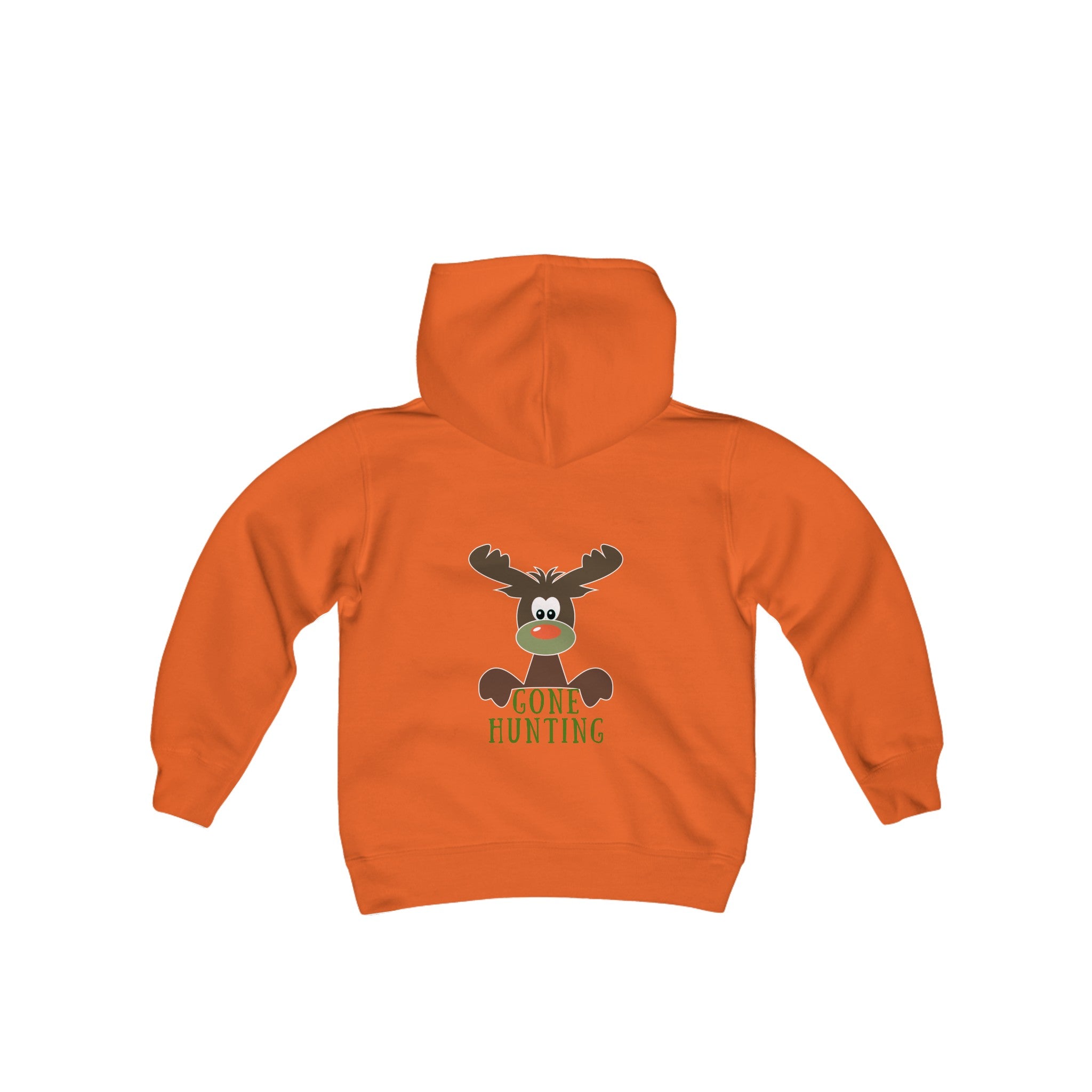 Boys Youth, "Gone Hunting" on front and back,  Heavy Blend Hooded Sweatshirt, Cotton blend