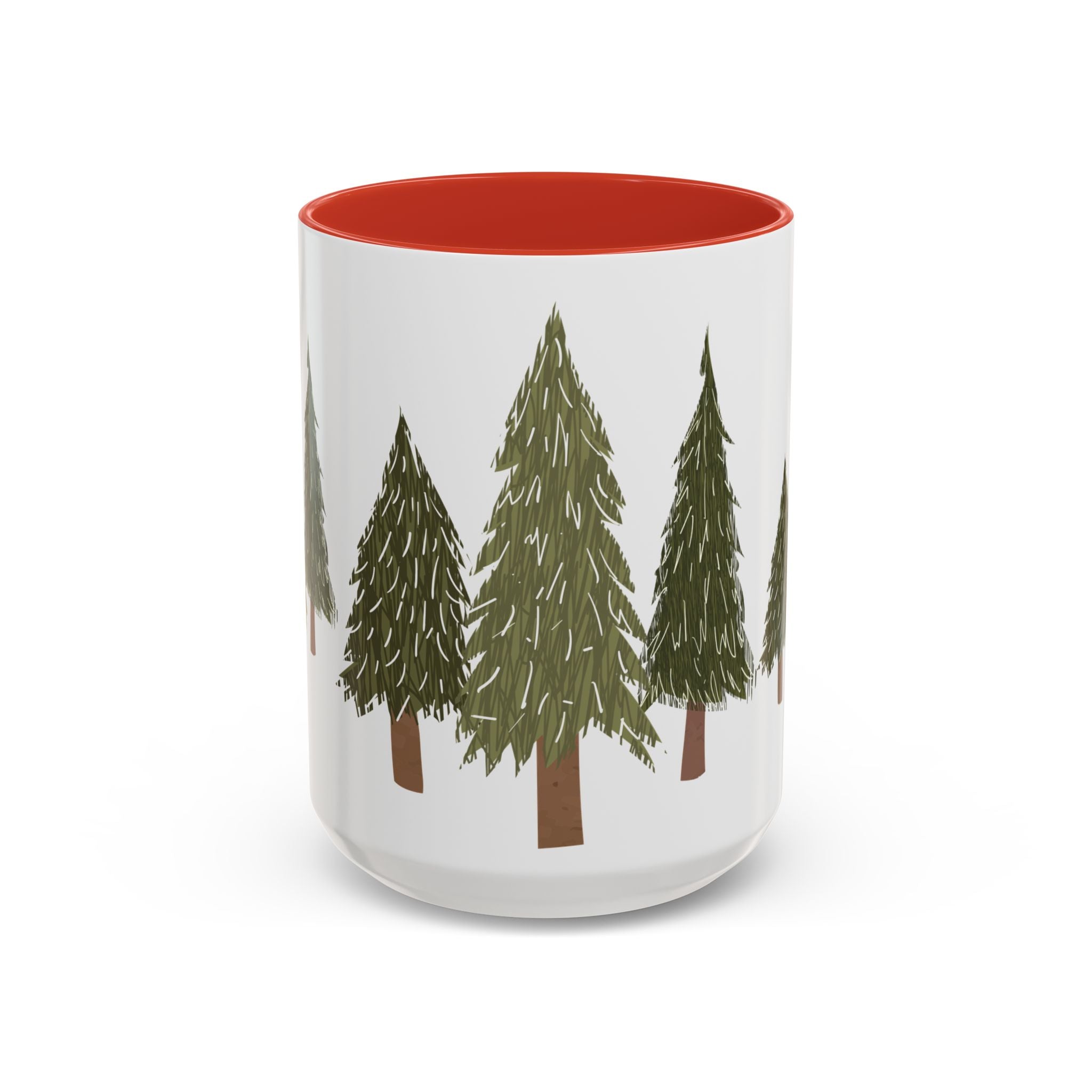 Christmas holiday trees with colorful Accents, Coffee  Mug (11, 15oz)