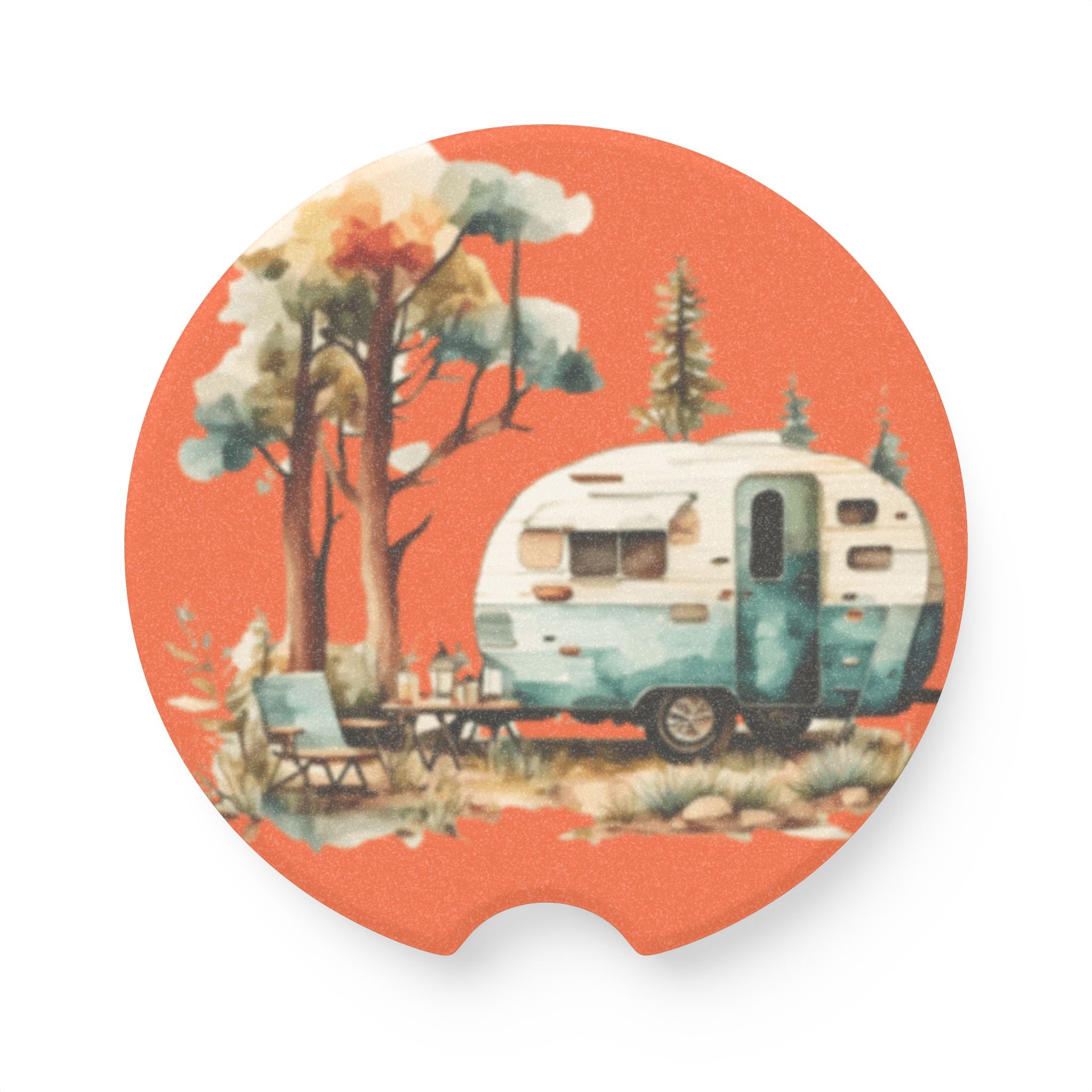 Camper  Soapstone Car Coaster in Matte