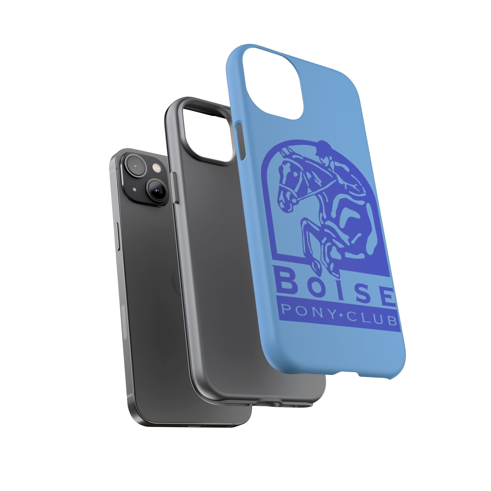 Durable iPhone case with Boise Pony Club logo iPhone 16, 15 and 14 models.