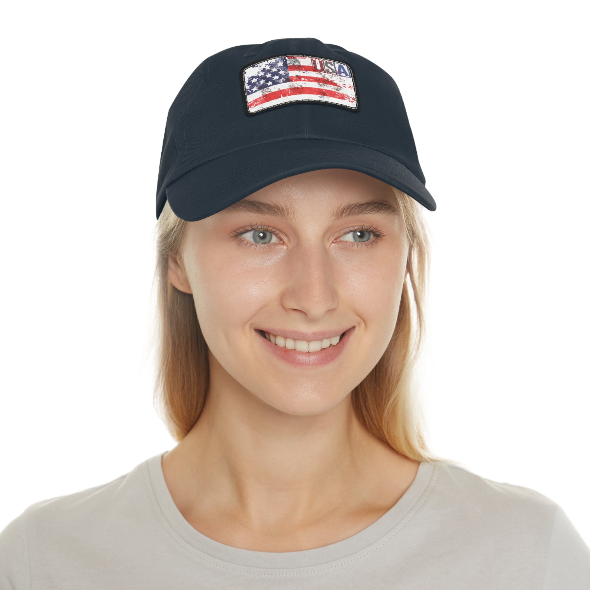 Patriotic  USA Flag Patch Baseball Cap, red, white, blue - Blue Star Merch 