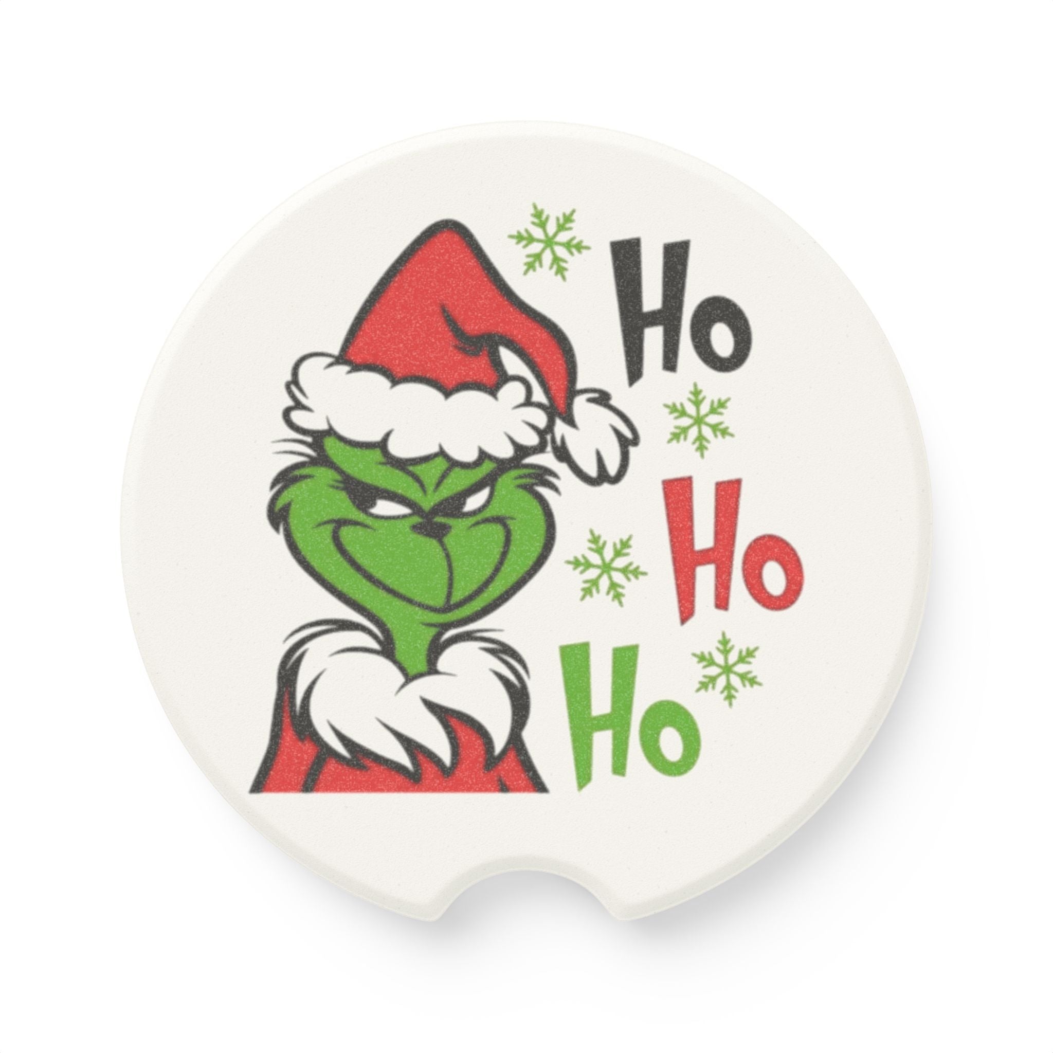 Grince Soapstone Car Coaster, Ho Ho Ho Car Coaster, Car Coaster in Matte